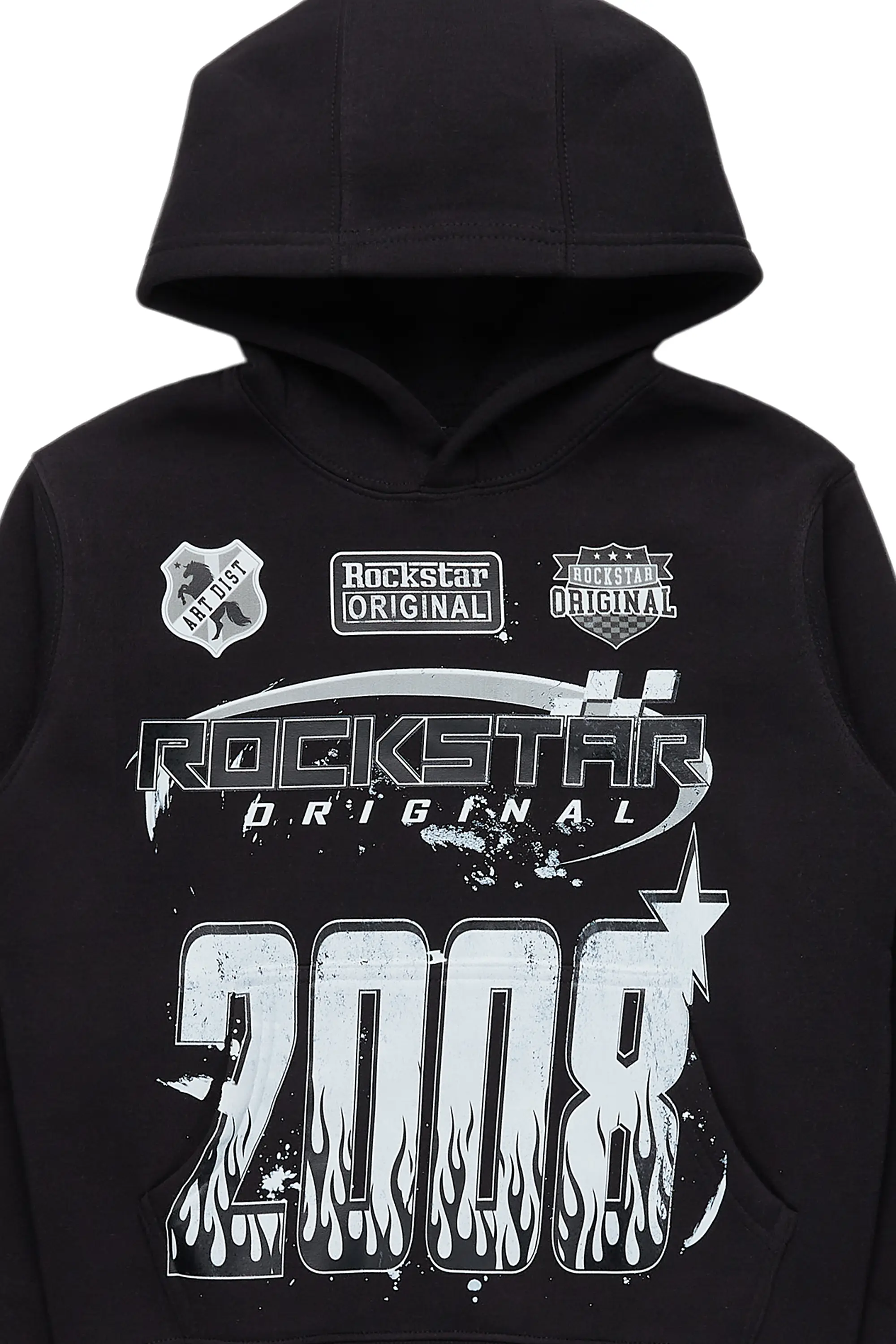 Boys Amos Black/White Graphic Hoodie - Image 2
