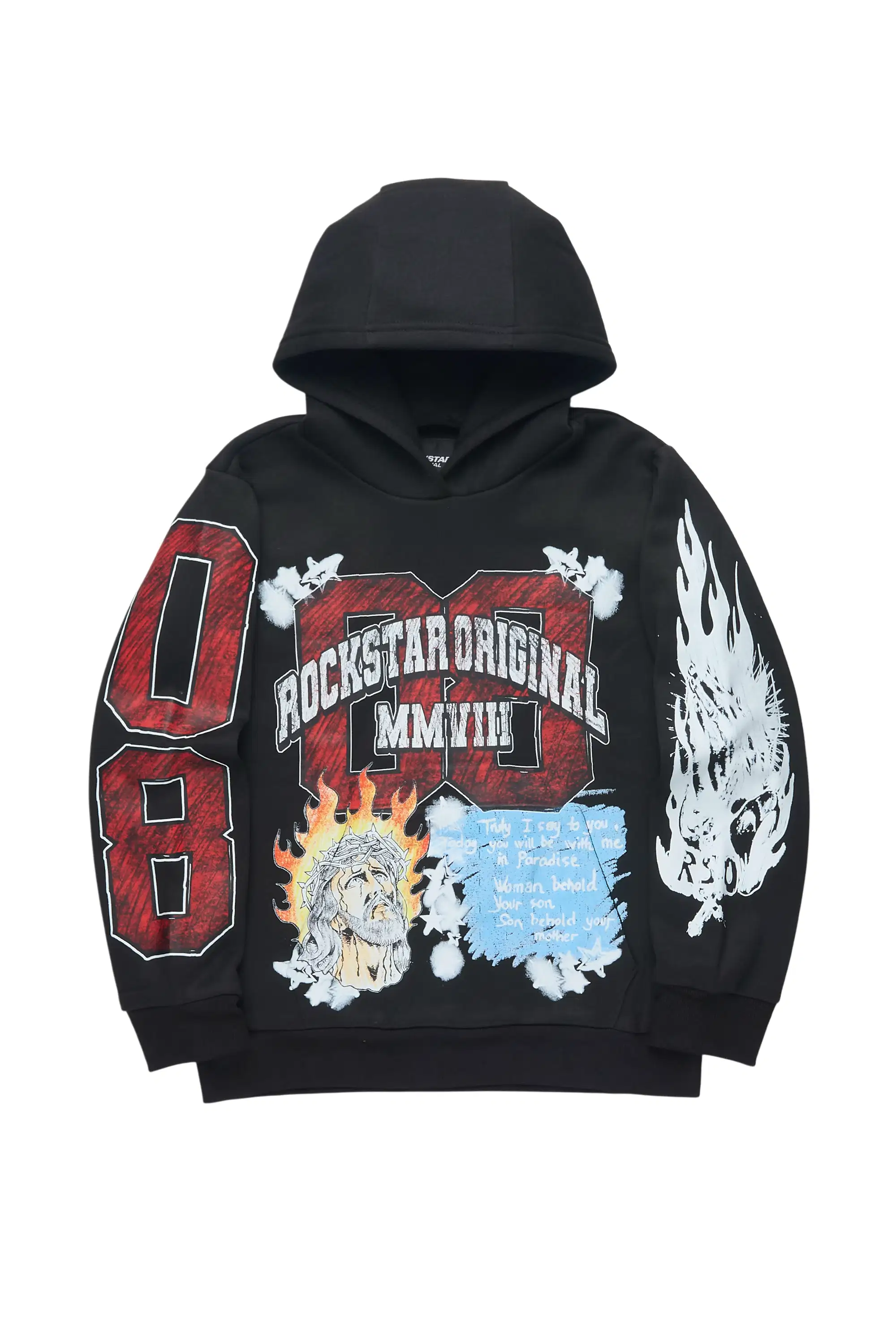 Boys Jesus Crayon Black Graphic Hoodie
