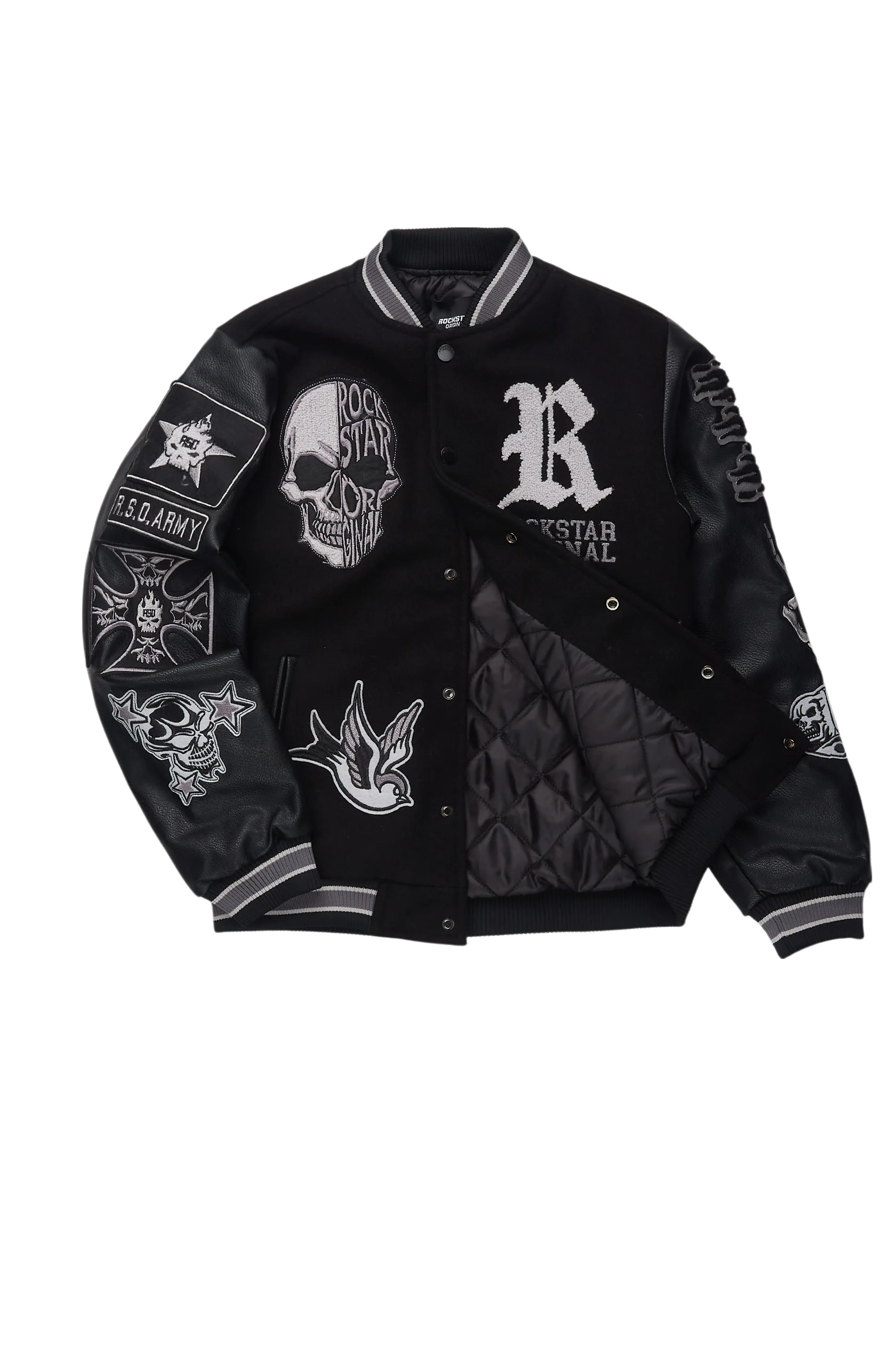 Boys Vidar 2.0 Black Varsity Jacket - Image 2