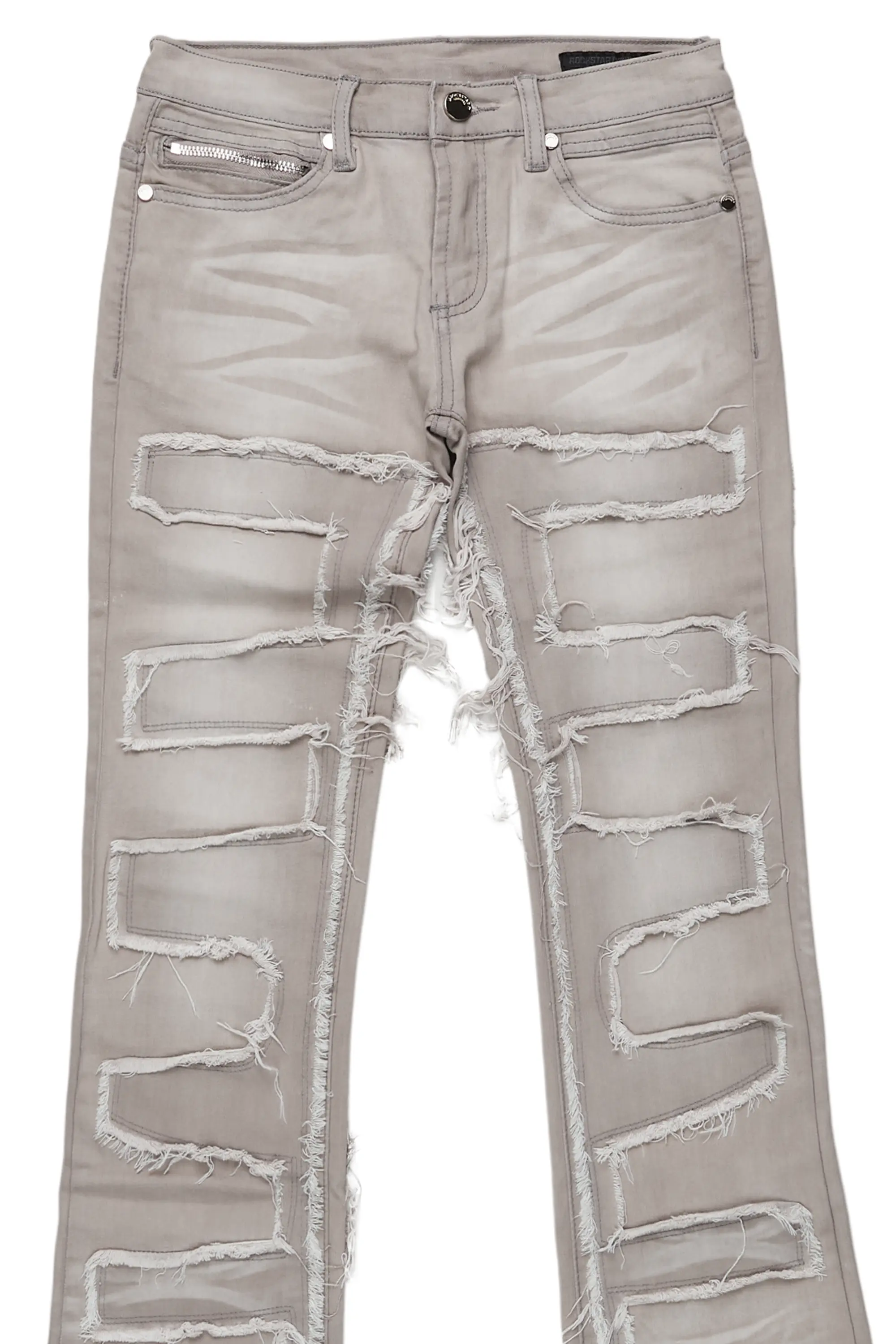 Boys Hallie Grey Super Stacked Flare Jean - Image 6