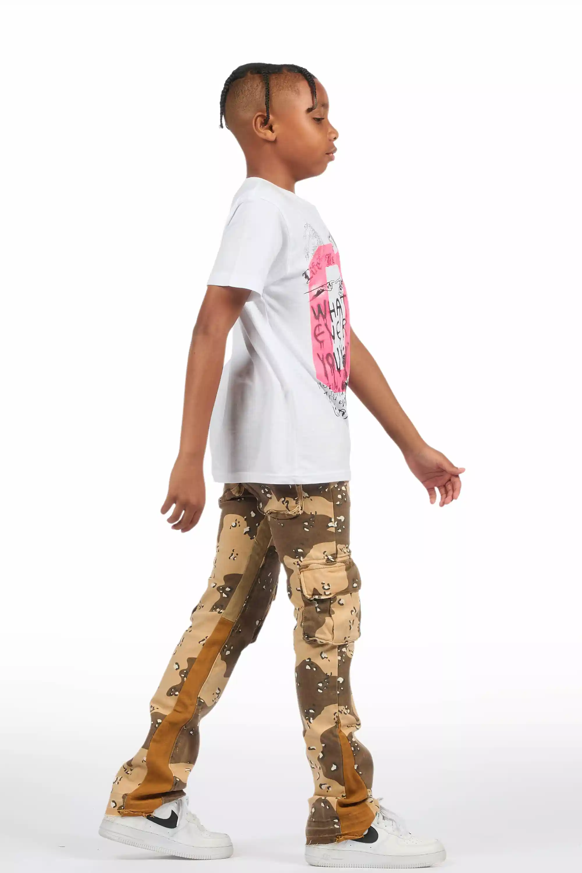 Boys Kirrem Desert Camo Stacked Flare Jean - Image 5