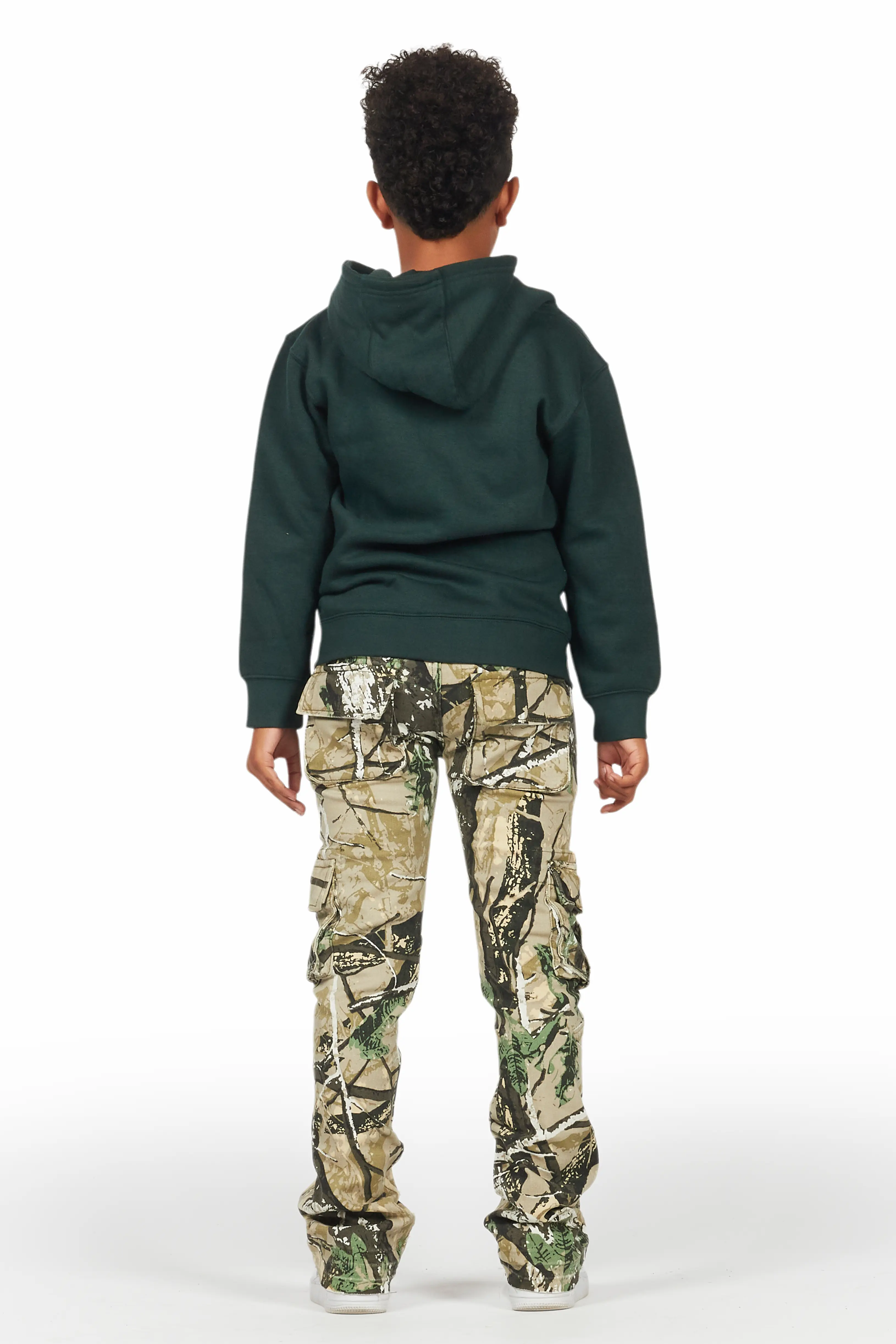 Boys Kirrem Tree Camo Stacked Flare Jean - Image 5