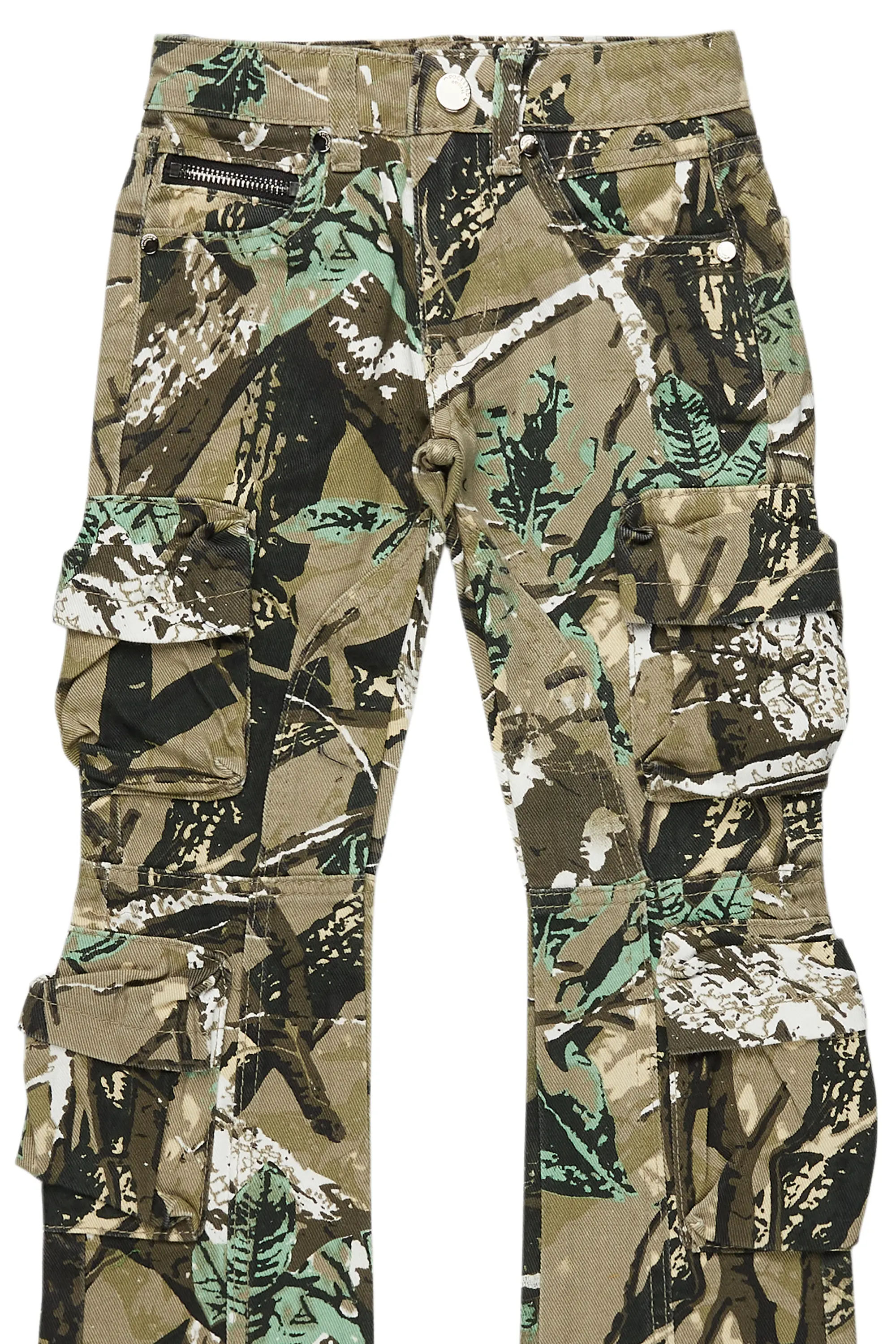 Boys Gregor Tree Camo Stacked Flare Cargo Jean - Image 2