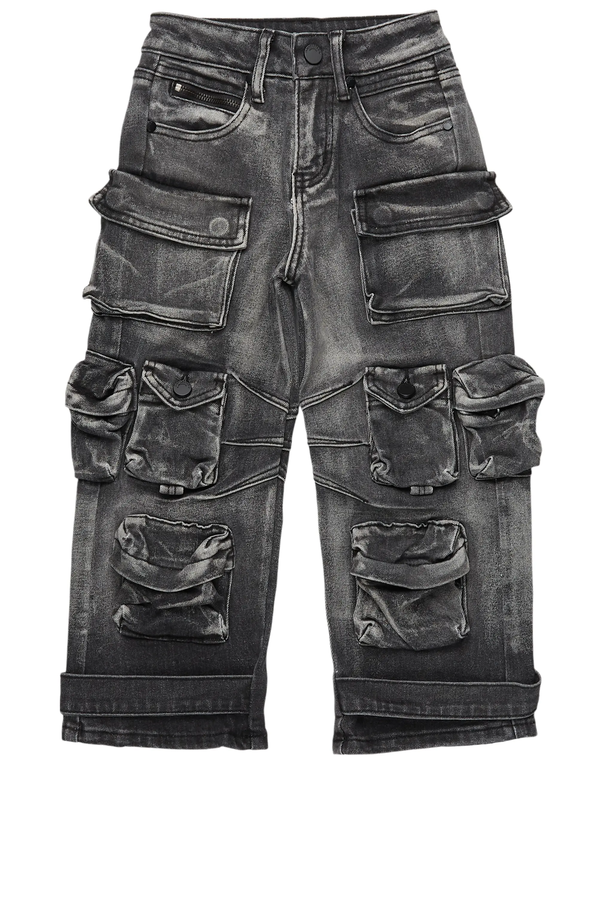 Boys Mahesh Grey Baggy Cargo Jean - Image 2