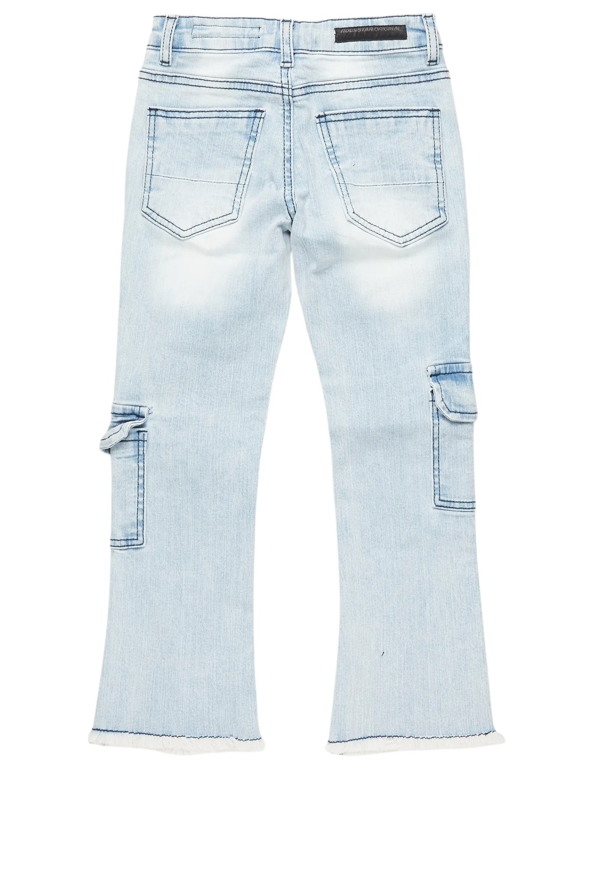 Boys Kade Blue Stacked Flare Jean - Image 7