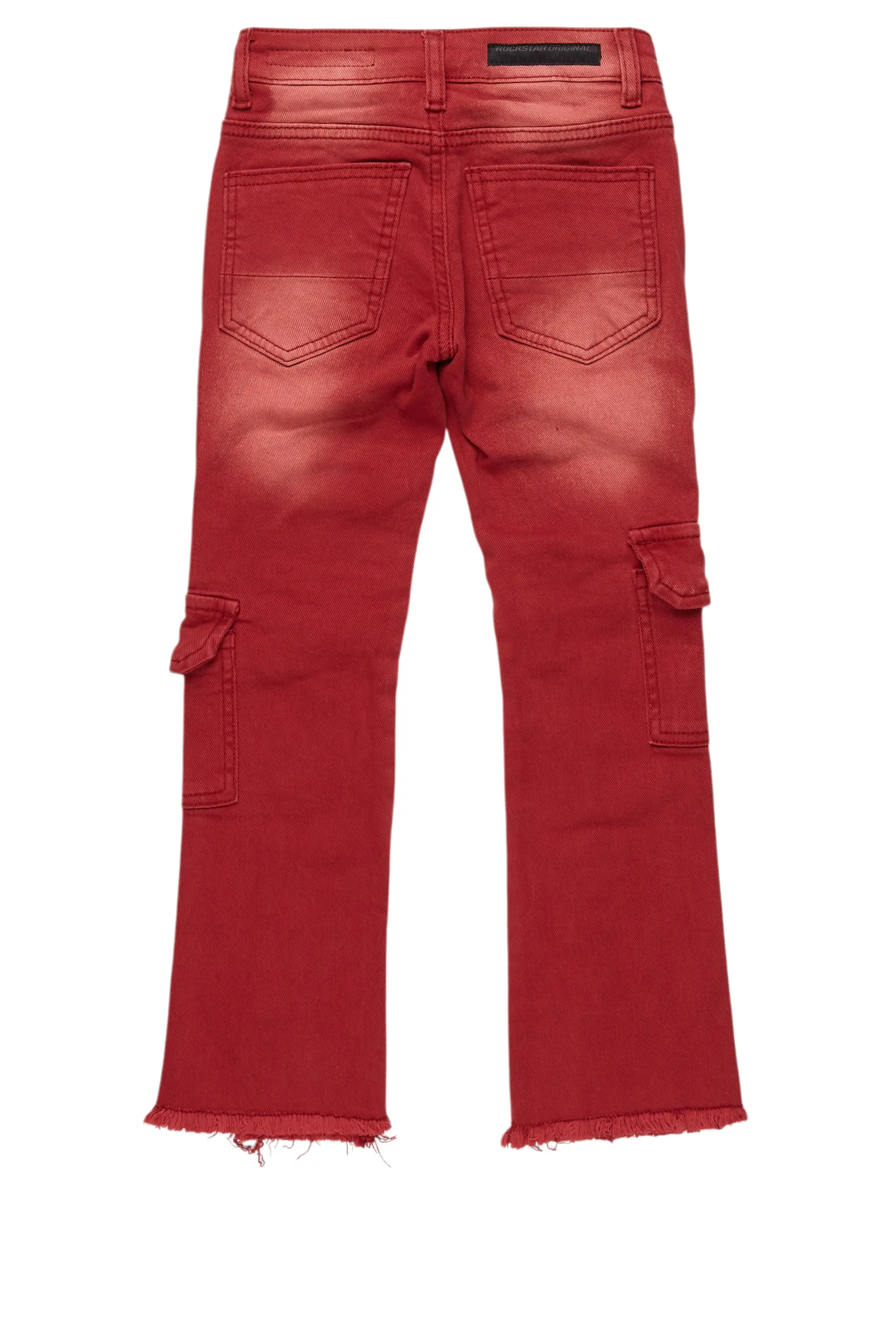 Boys Kade Red Stacked Flare Jean - Image 8