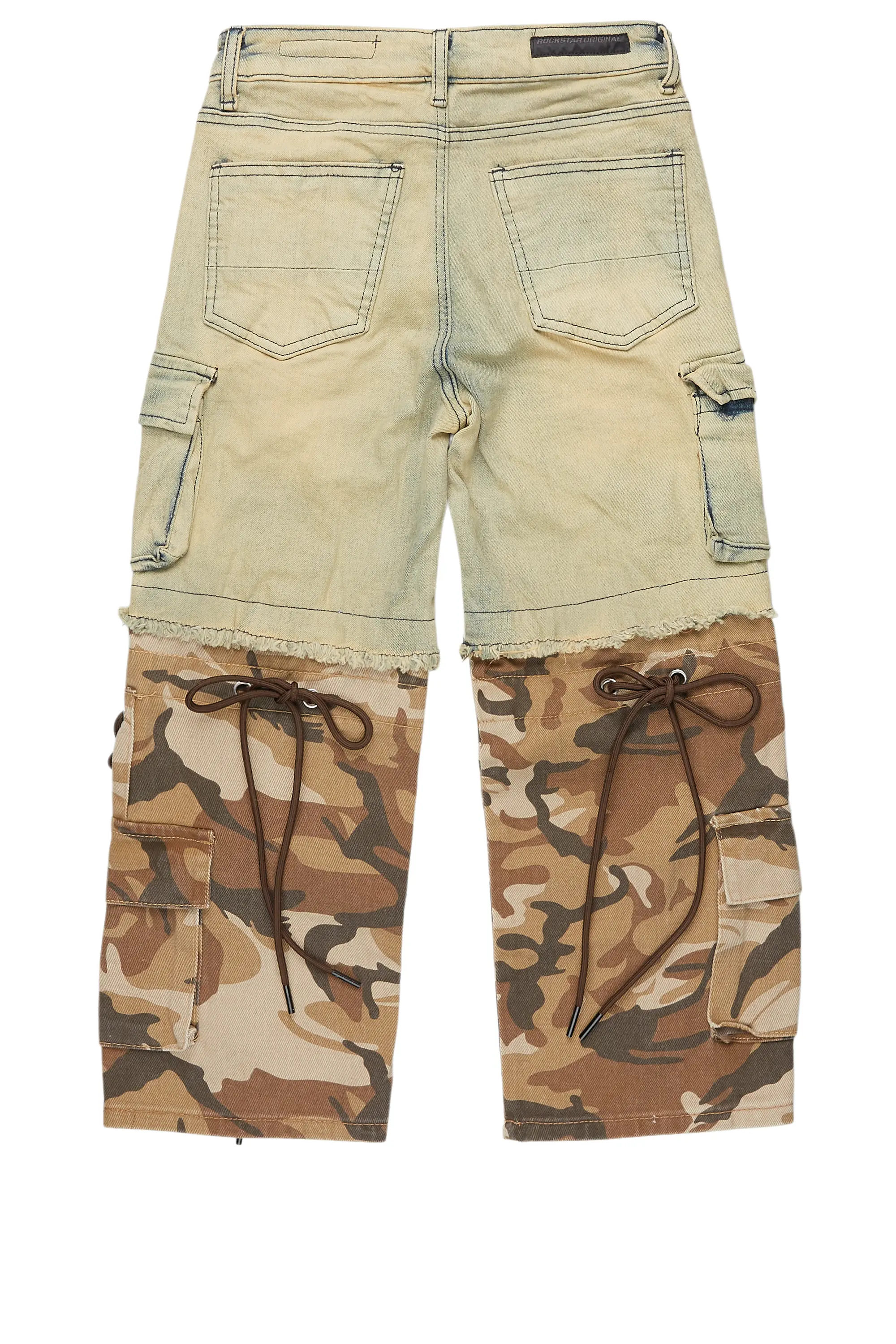 Boys Baatar Blue/Brown Camo Baggy Fit Jean - Image 9
