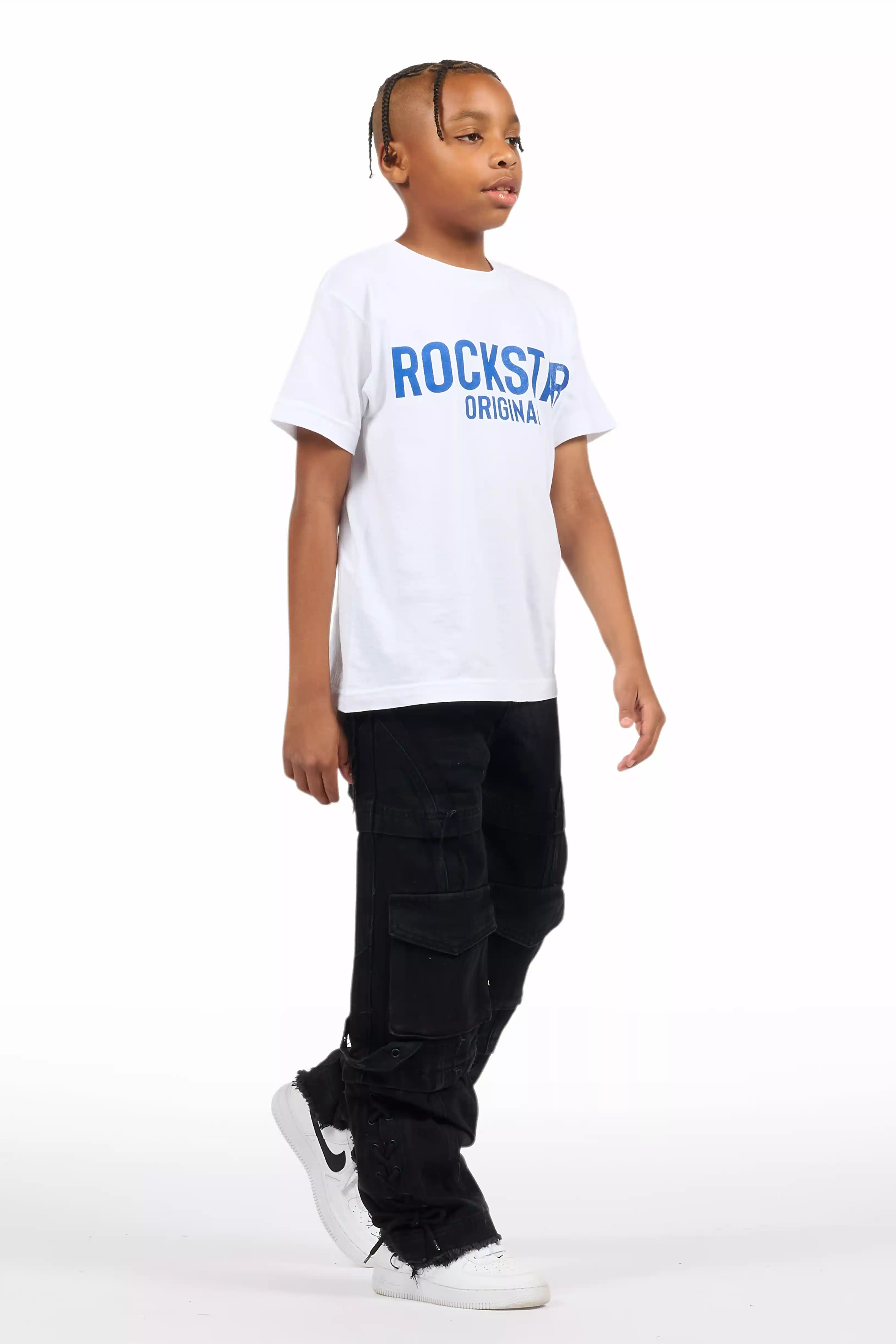 Boys Three Maxi Jet Black Baggy Fit Jean - Image 7