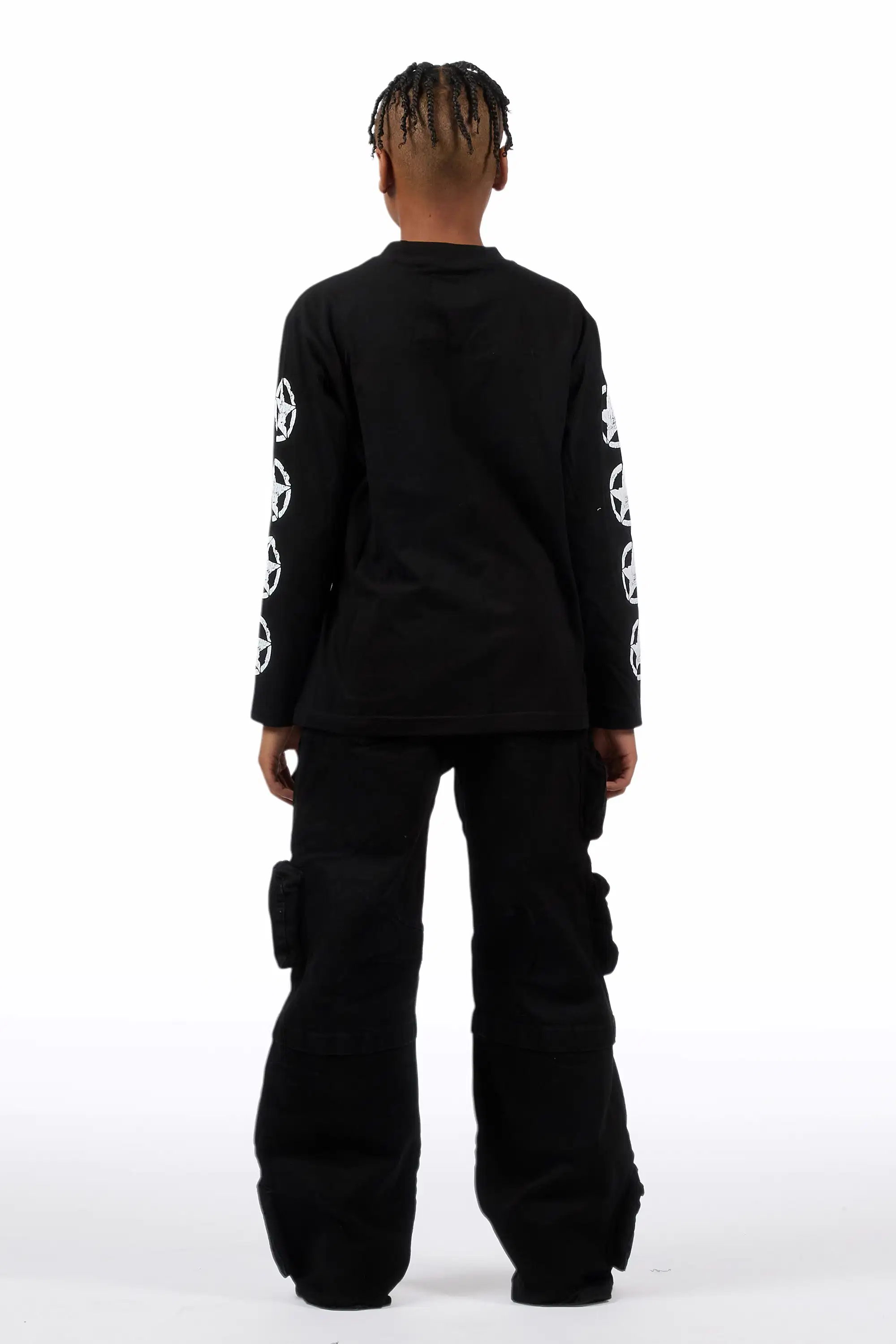 Boys Pocketeer Black Baggy Fit Cargo Jean - Image 5
