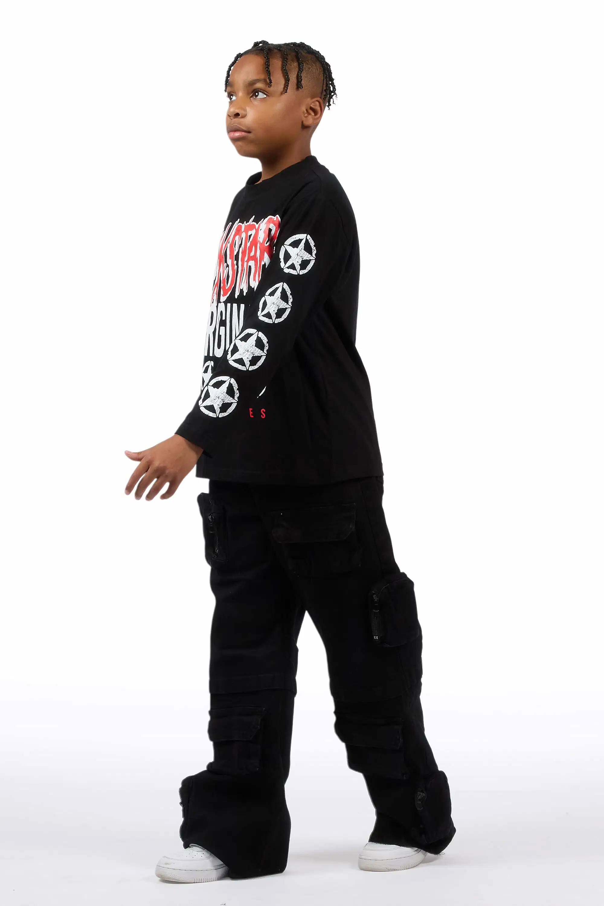 Boys Pocketeer Black Baggy Fit Cargo Jean - Image 6