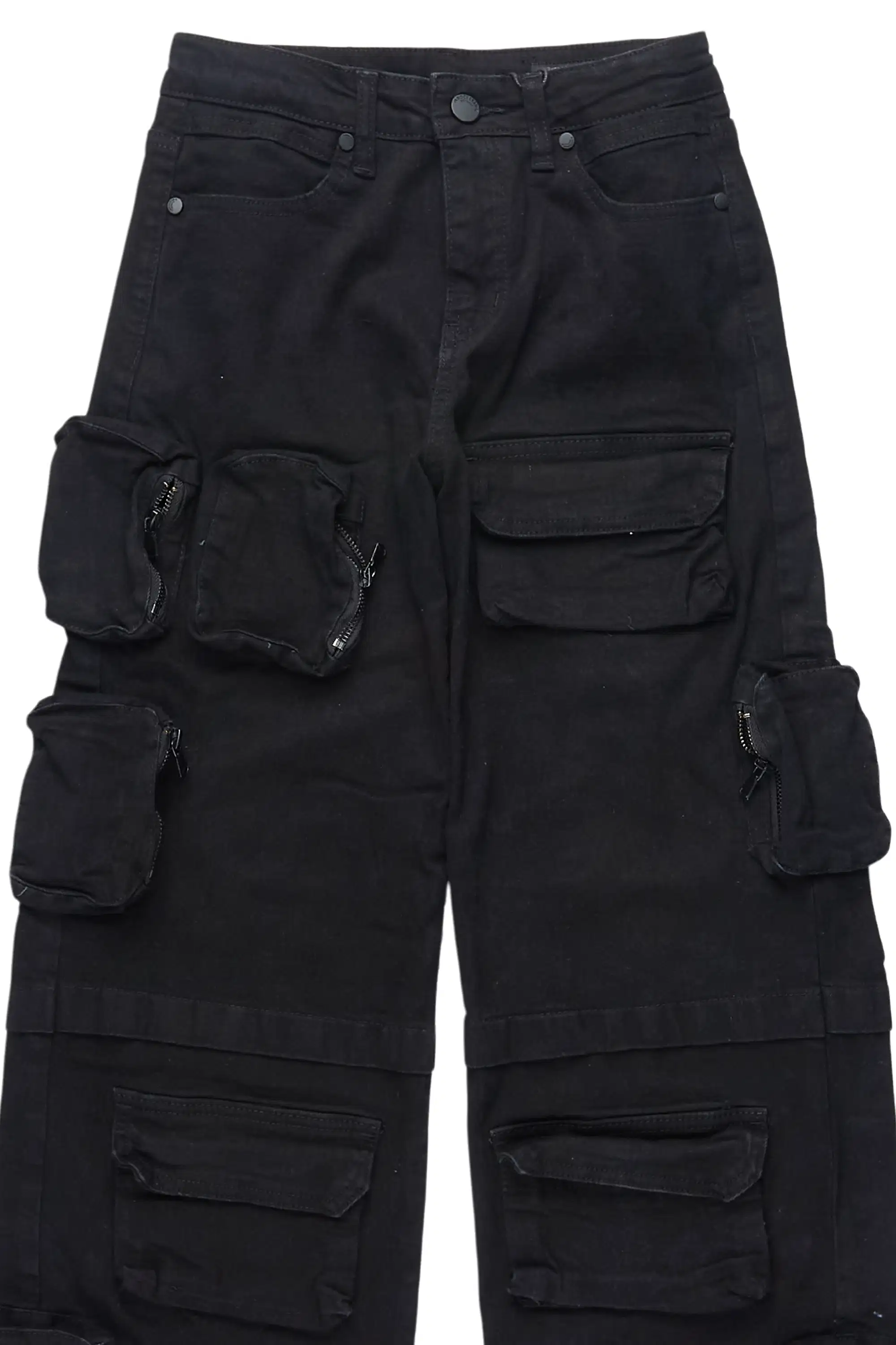 Boys Pocketeer Black Baggy Fit Cargo Jean - Image 7