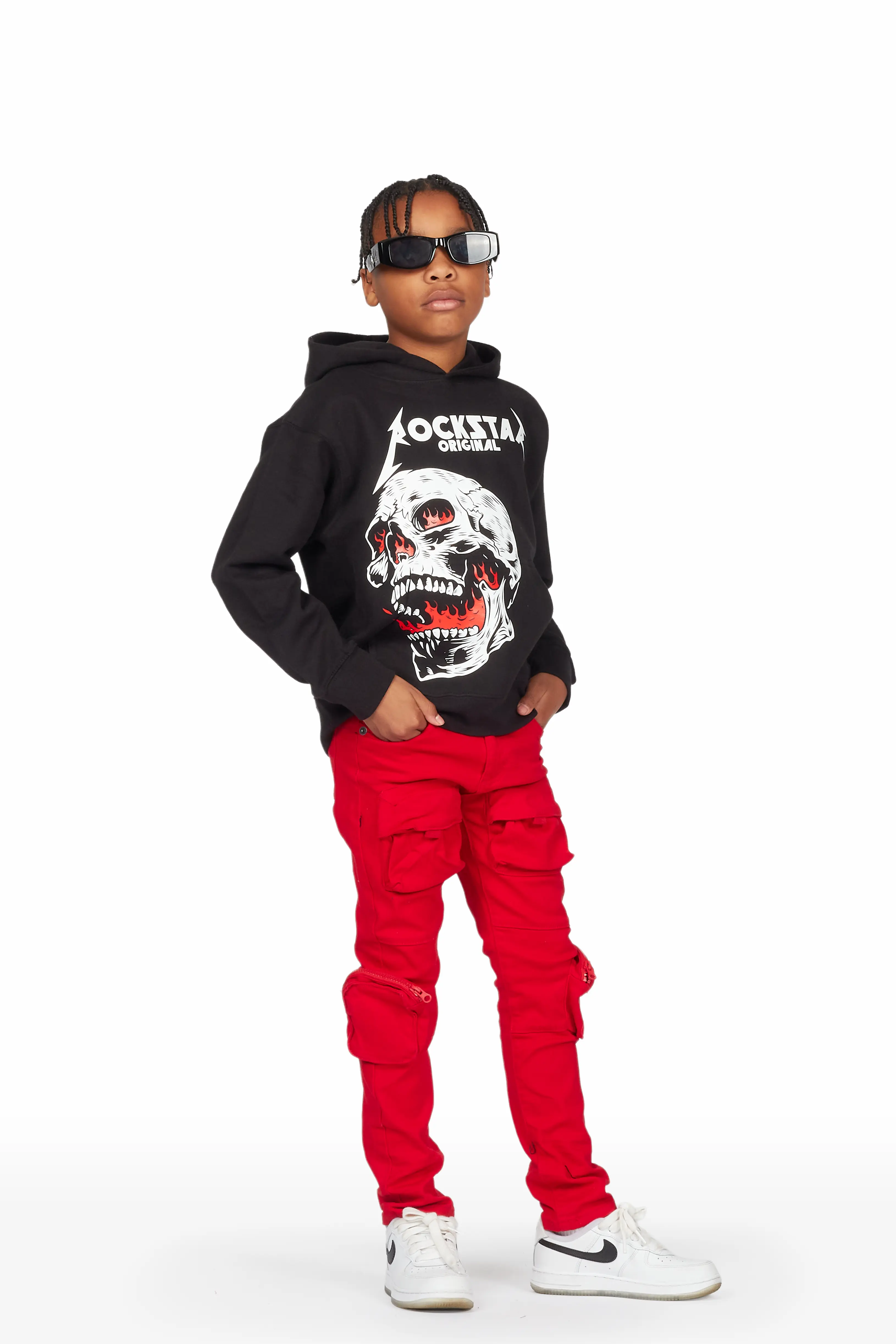 Boys Mungo Red Cargo Jean - Image 3