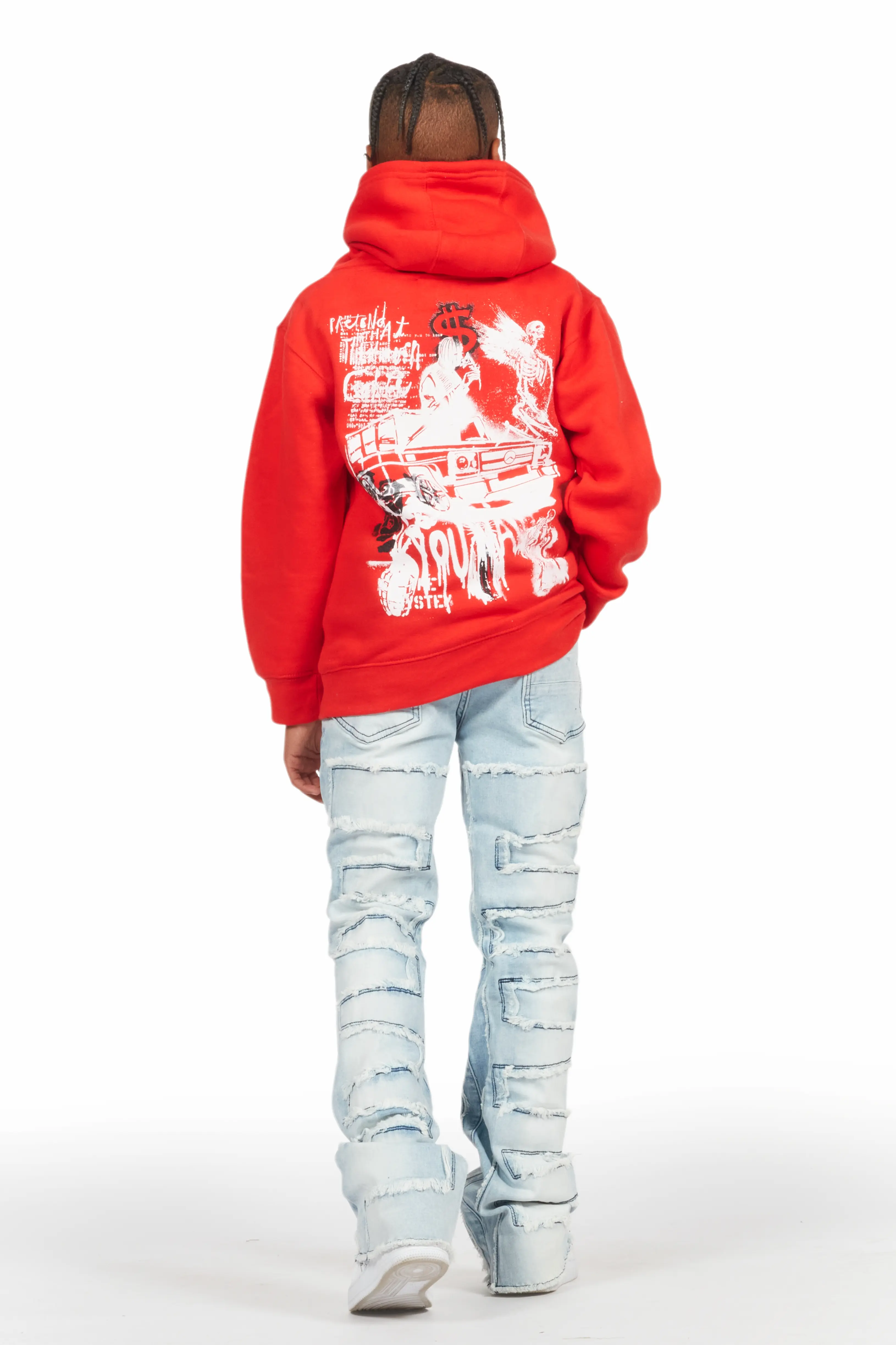 Boys Shake Blue Stacked Flare Jean - Image 5