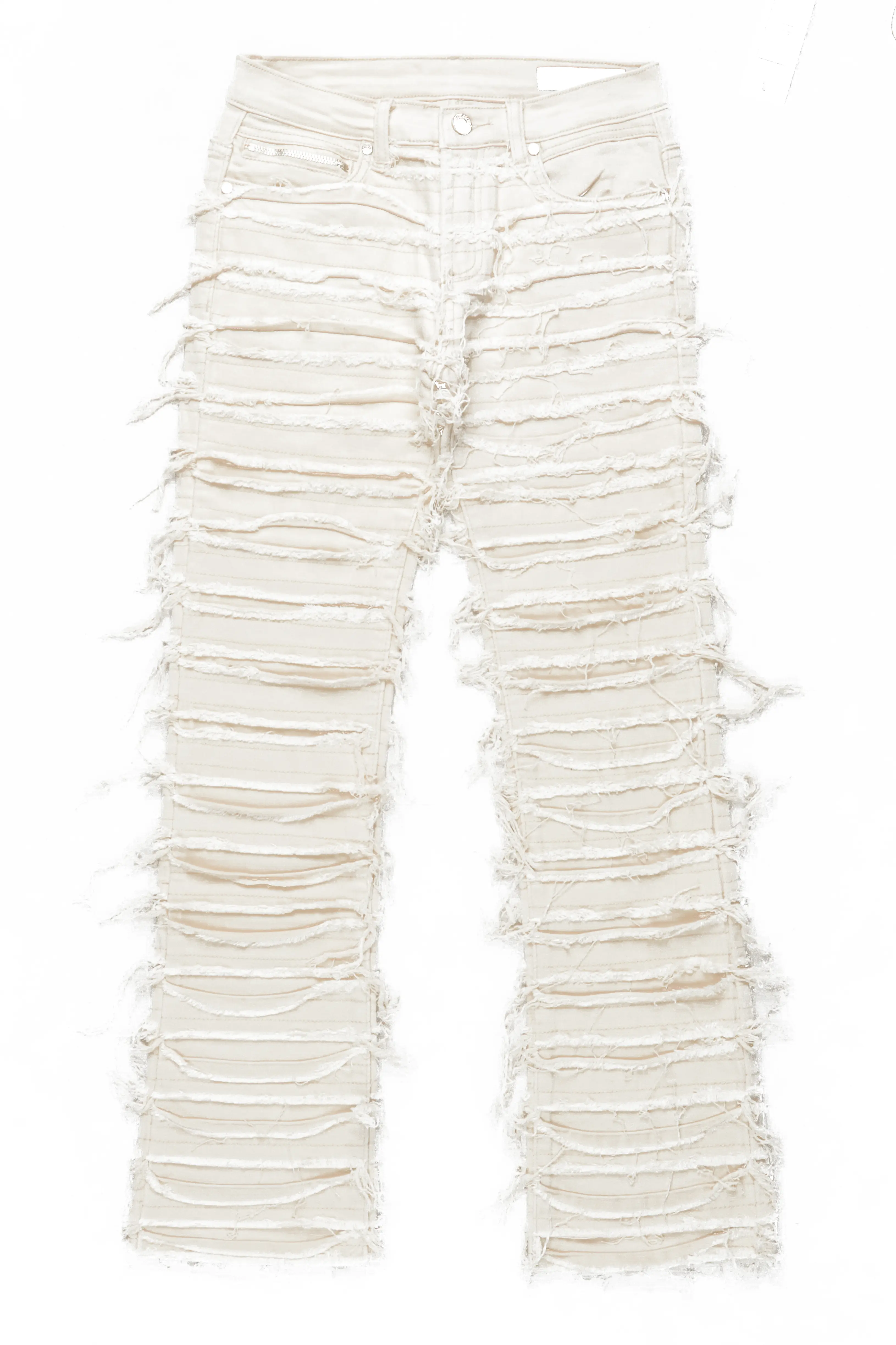 Boys Cassius Beige Stacked Flare Jean - Image 2