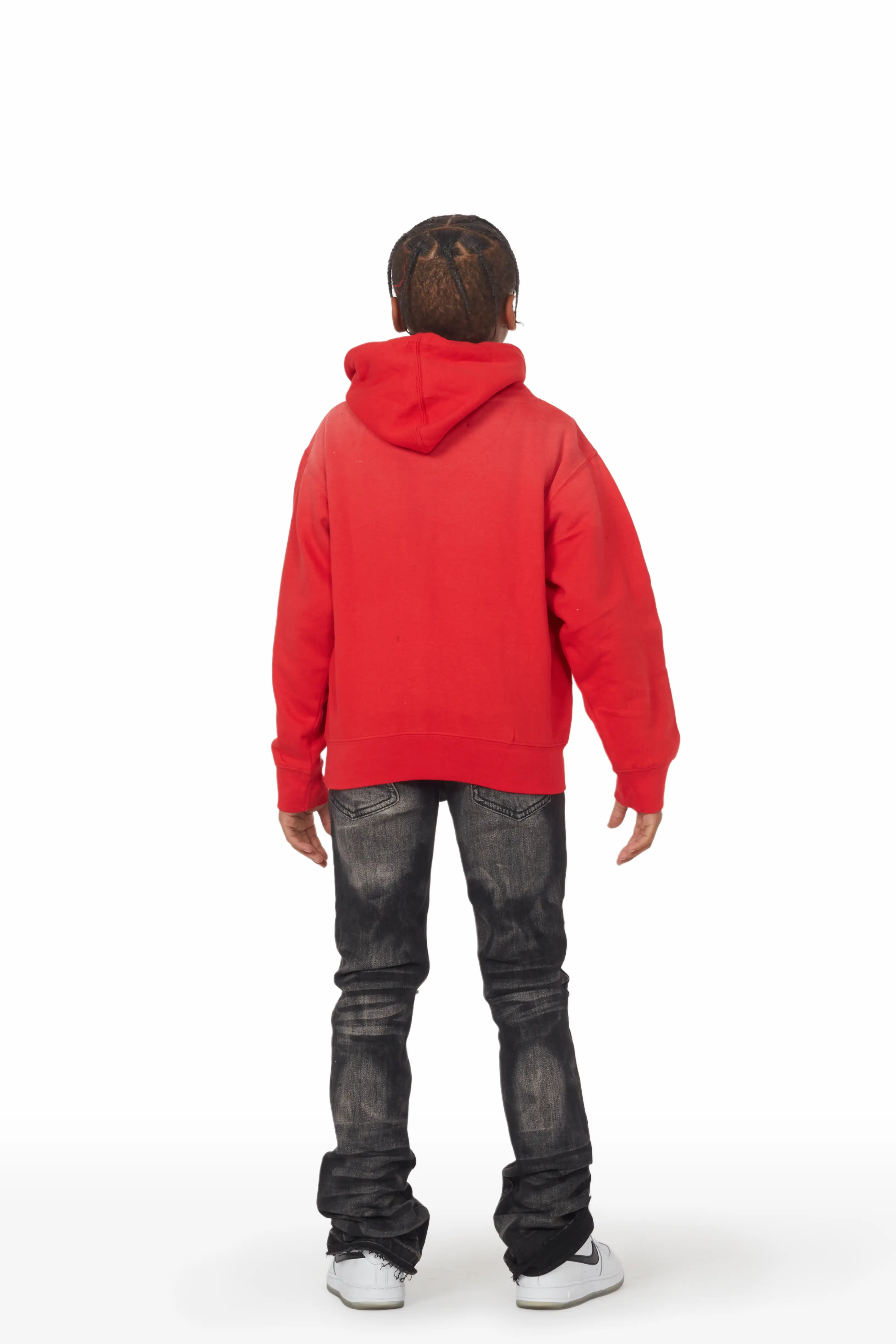 Boys Huxley Dark Grey Super Stacked Flare Jean - Image 5