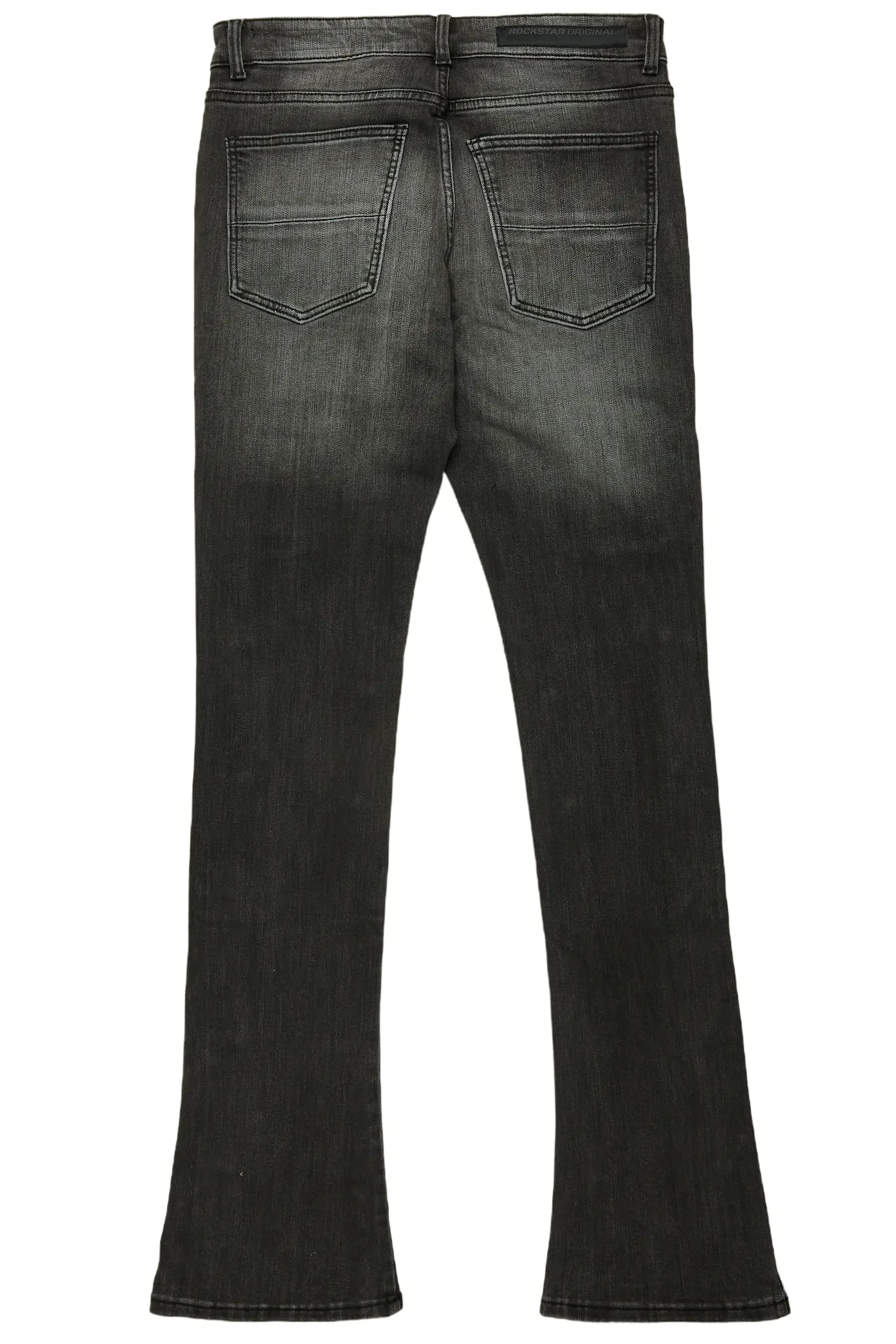 Boys Santana Dark Grey Stacked Flare Jean - Image 9