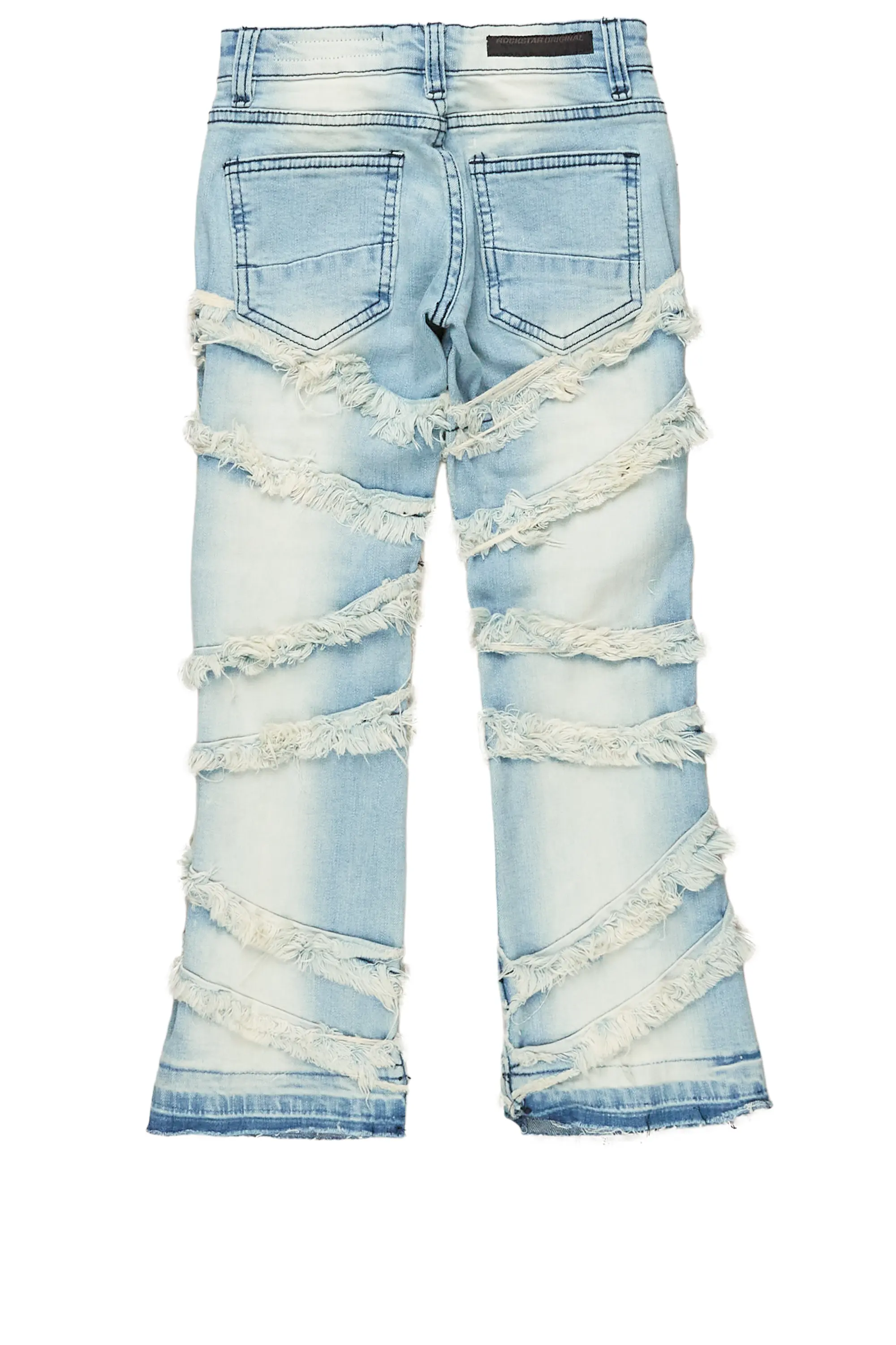 Girls Nora Blue Stacked Flare Jean - Image 7