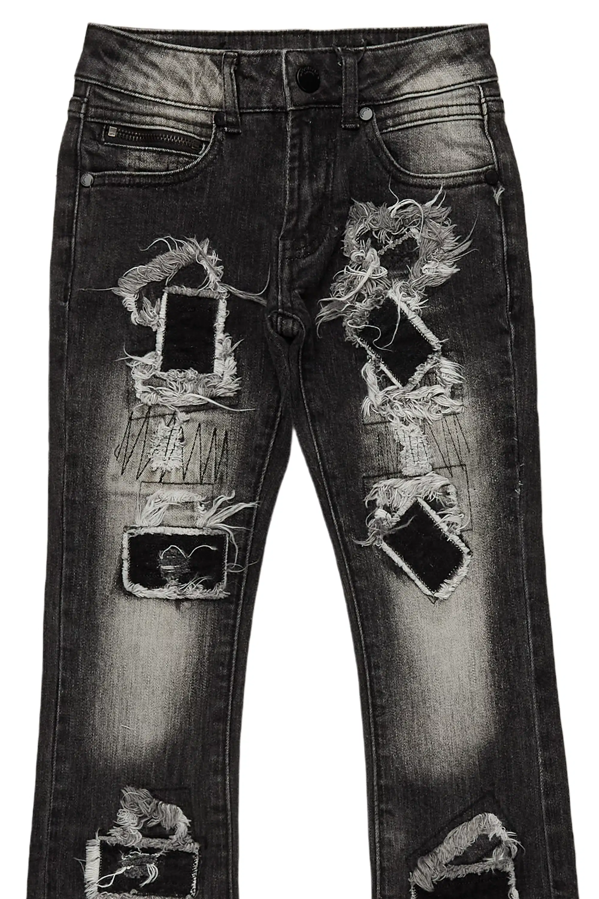 Boys Camden Grey Stacked Flare Jean - Image 8