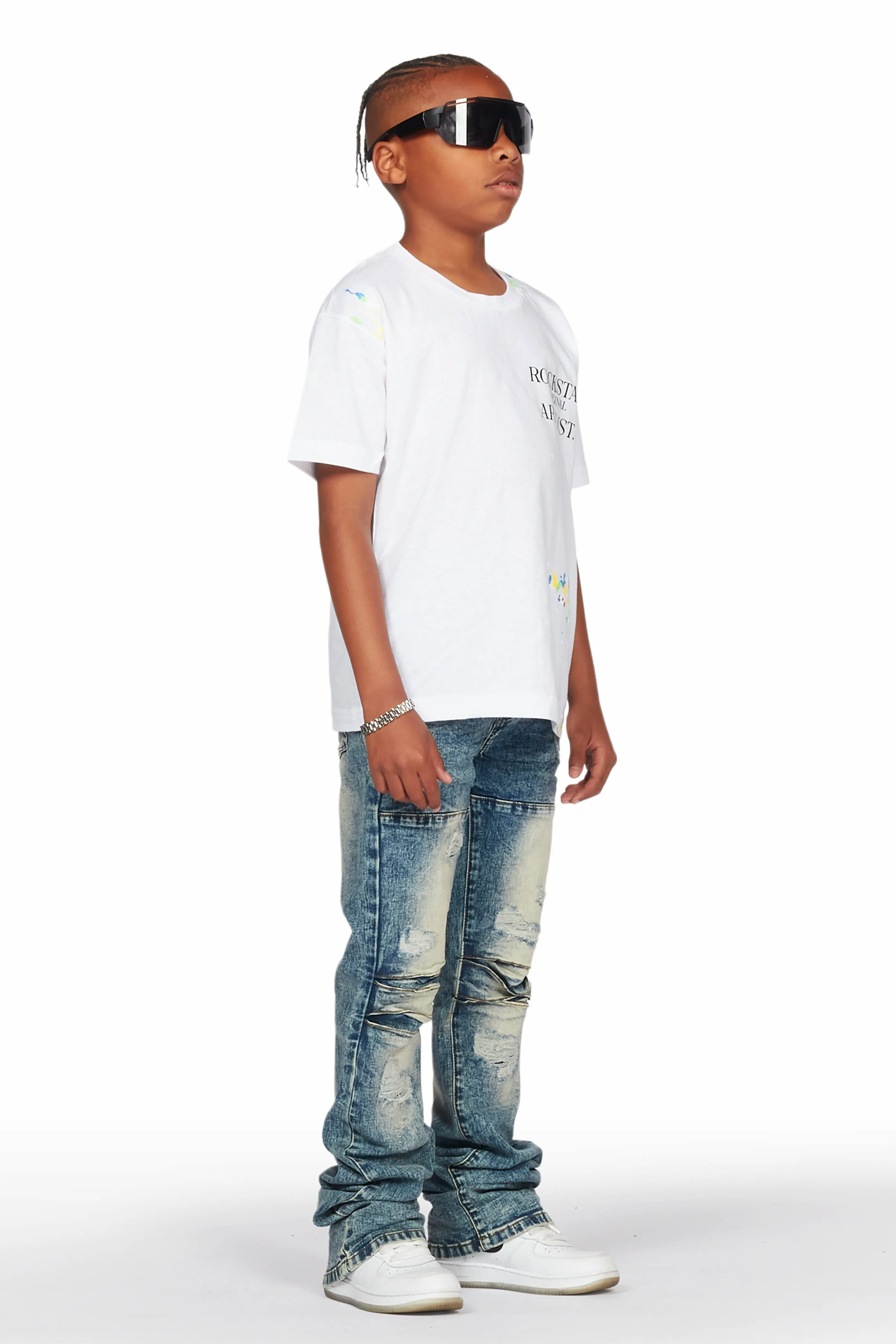 Boys Wald Vintage Stacked Flare Jean - Image 4