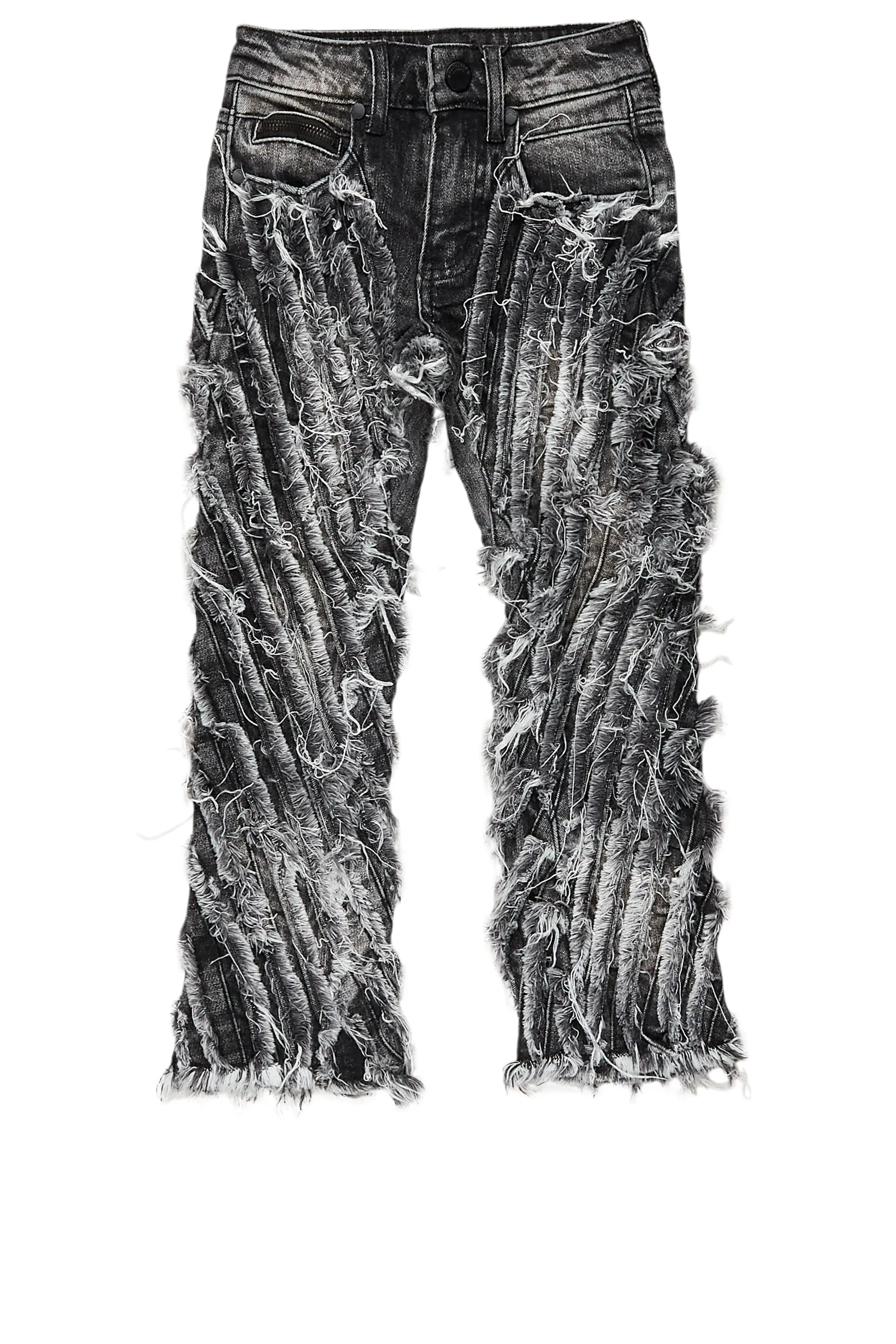 Boys Figg Dark Grey Stacked Flare Jean - Image 2