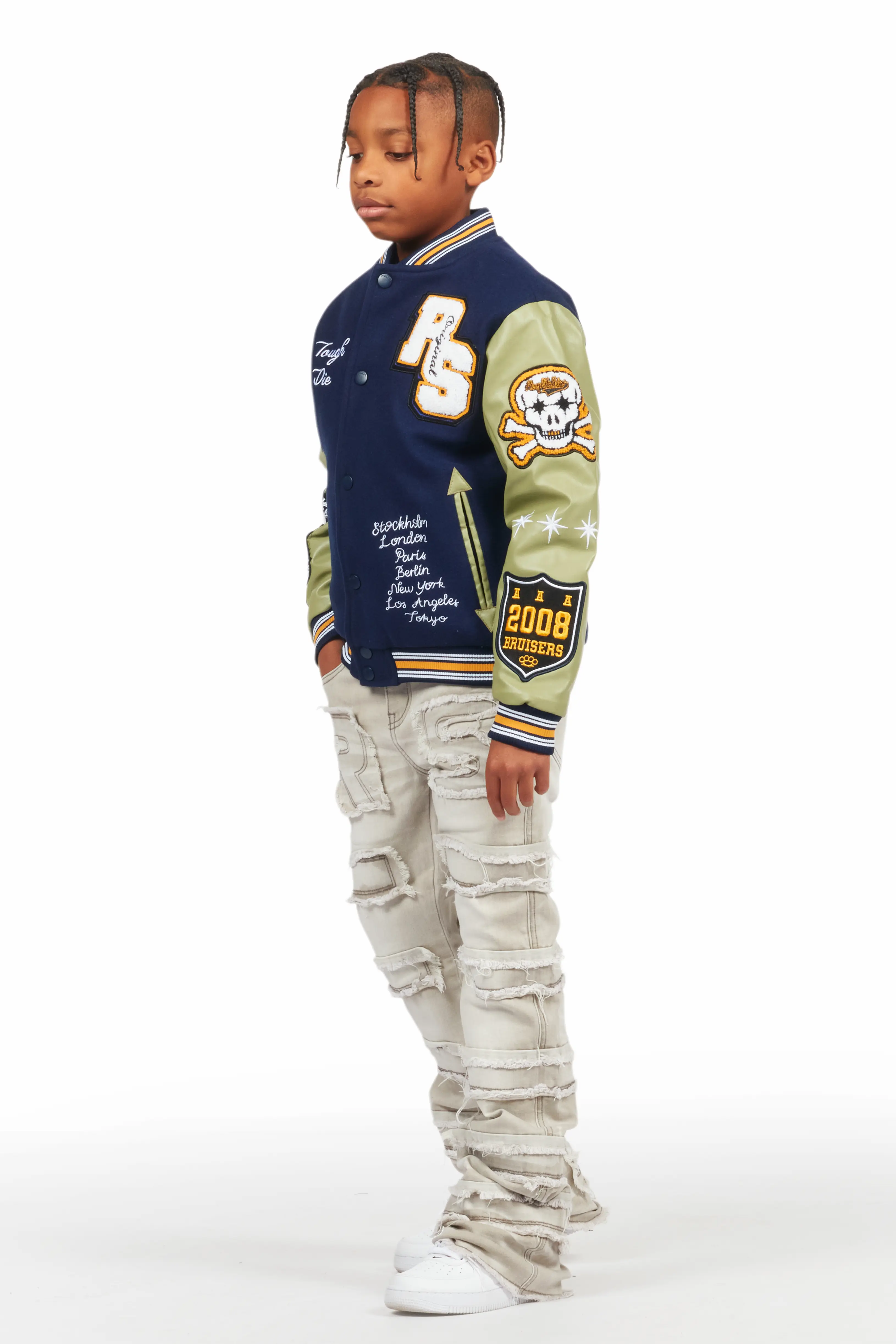 Boys Rudolf Grey Stacked Flare Jean - Image 6