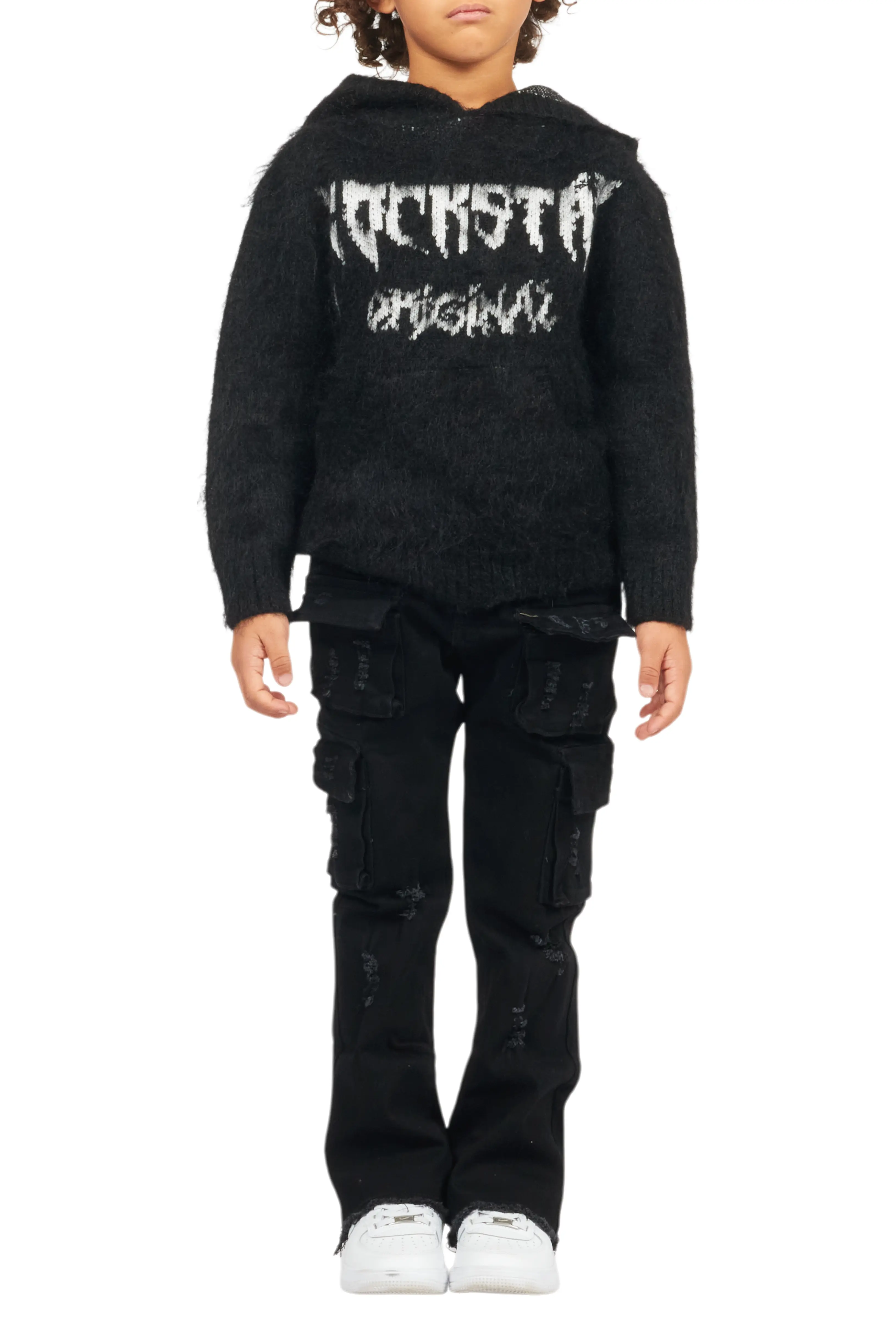 Boys Gentry Black Stacked Flare Jean - Image 8