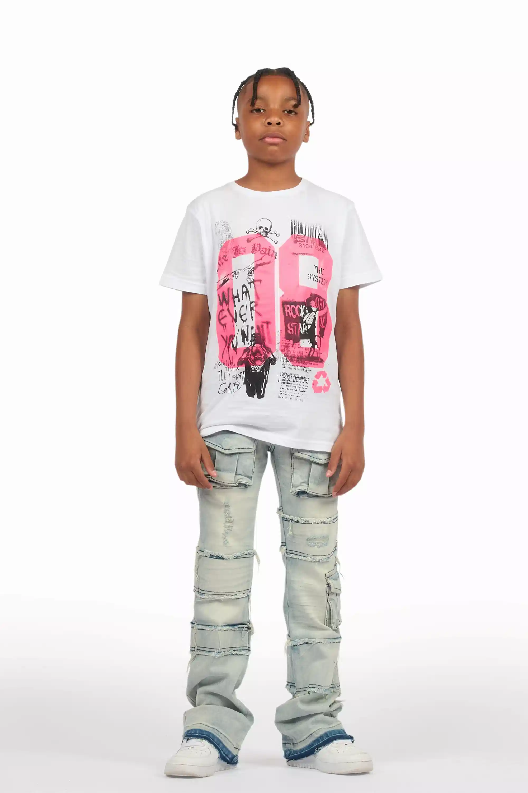 Boys Folant Light Blue Stacked Flare Jean - Image 3