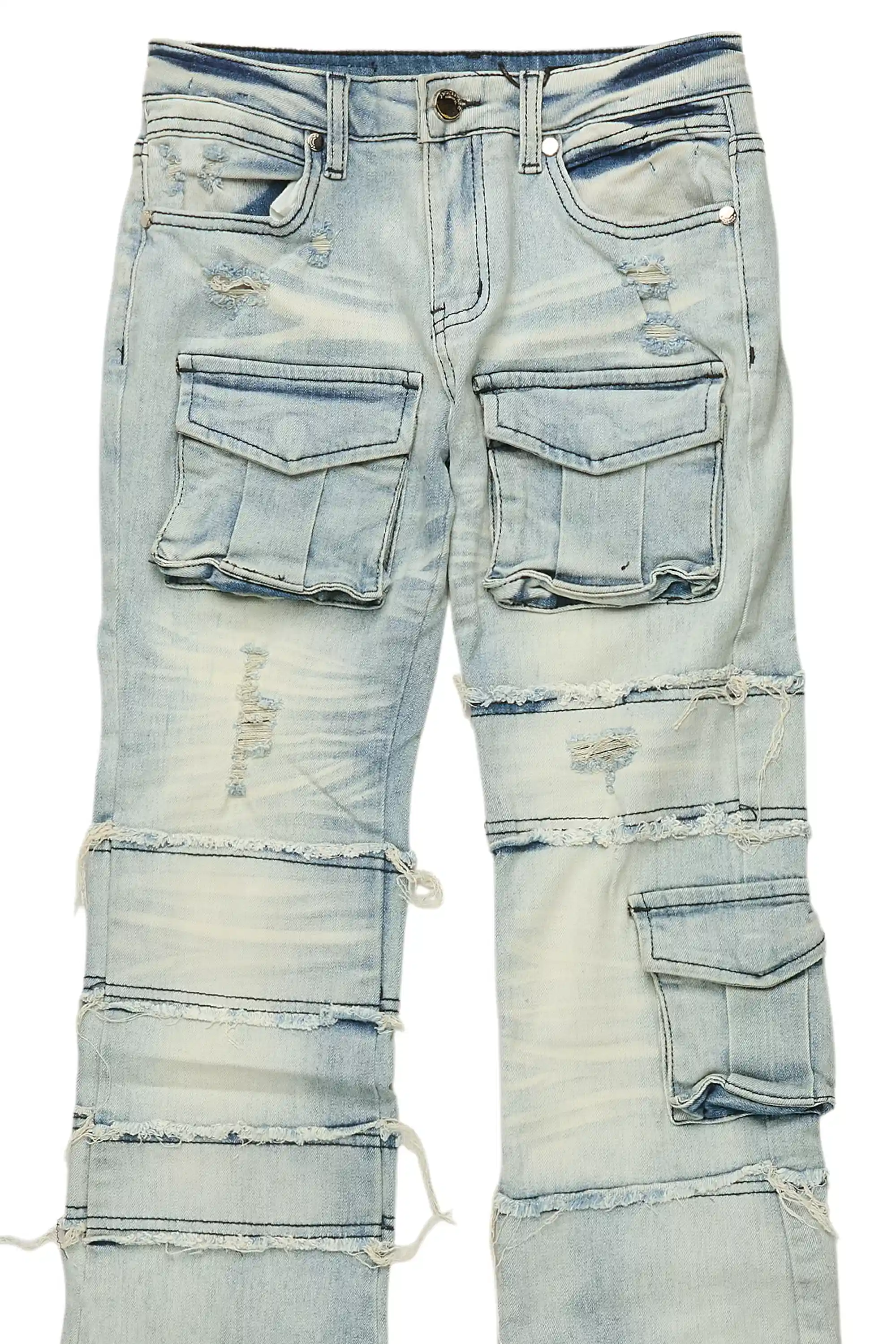 Boys Folant Light Blue Stacked Flare Jean - Image 8