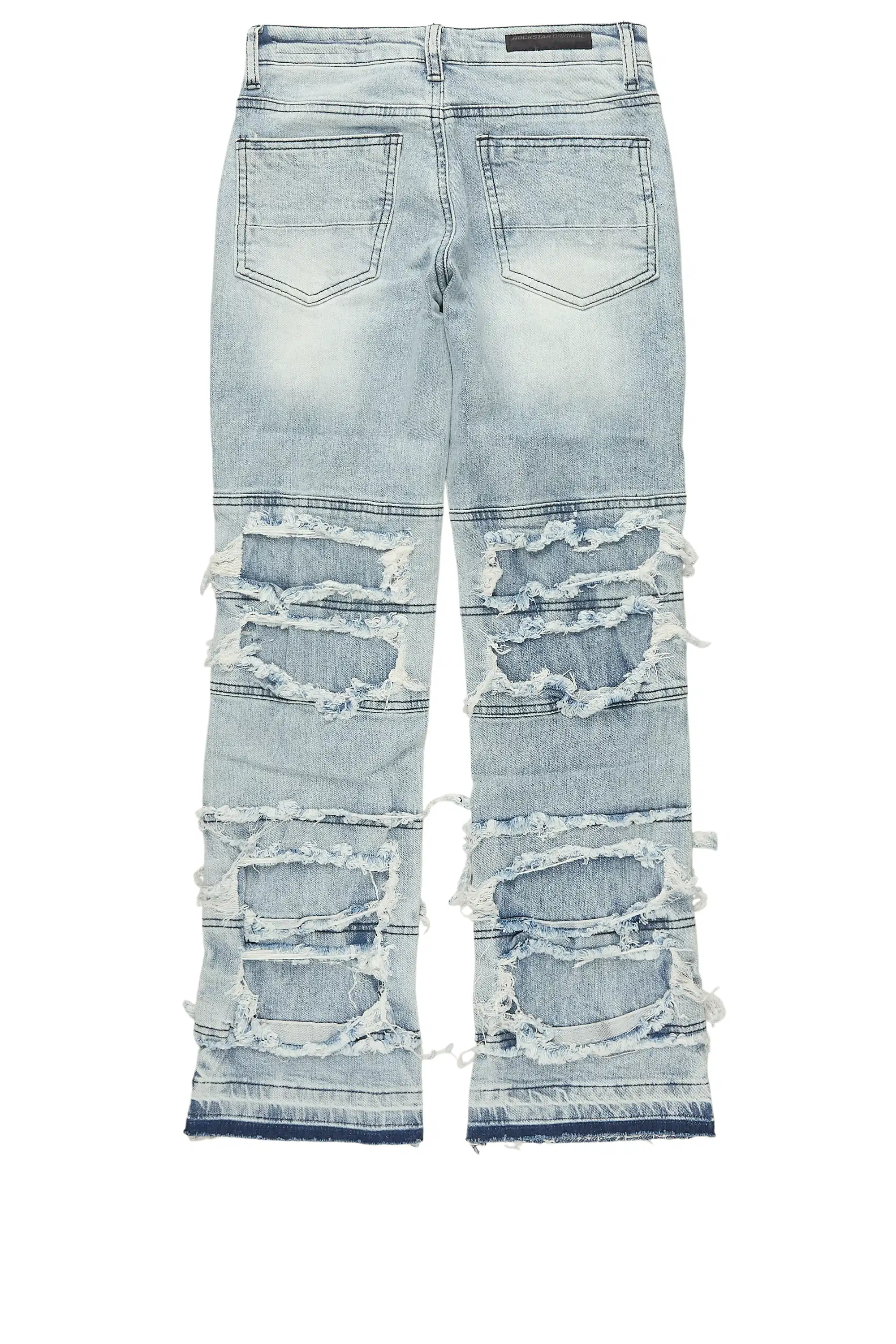 Boys Vasco Blue Stacked Flare Jean - Image 8