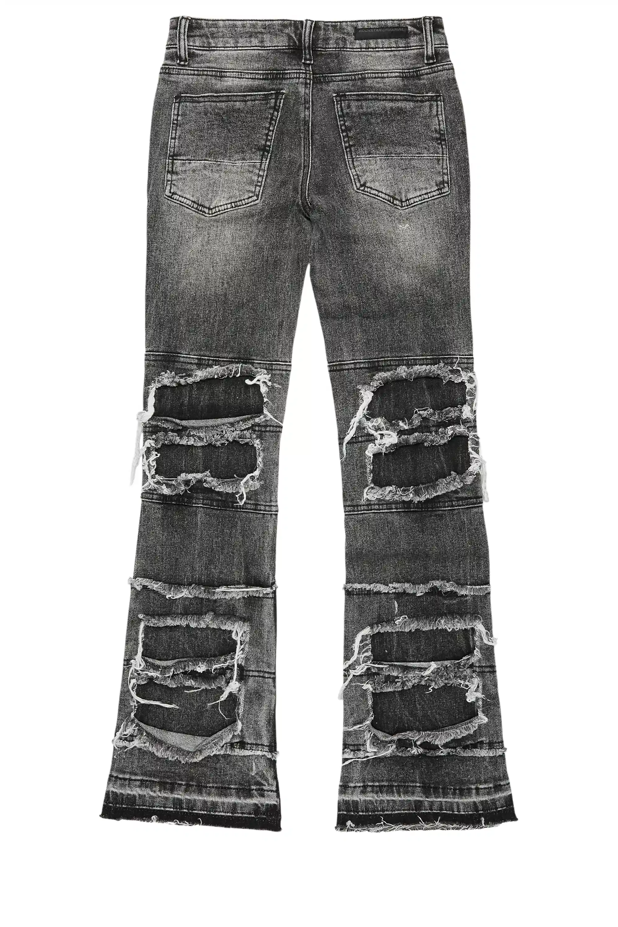 Boys Vasco Grey Stacked Flare Jean - Image 8