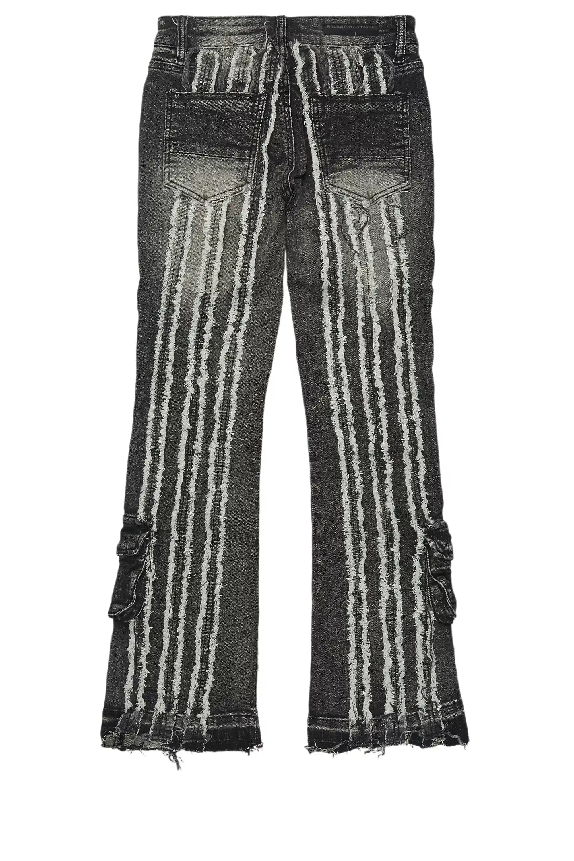Boys Frey Black Stacked Flare Jean - Image 9