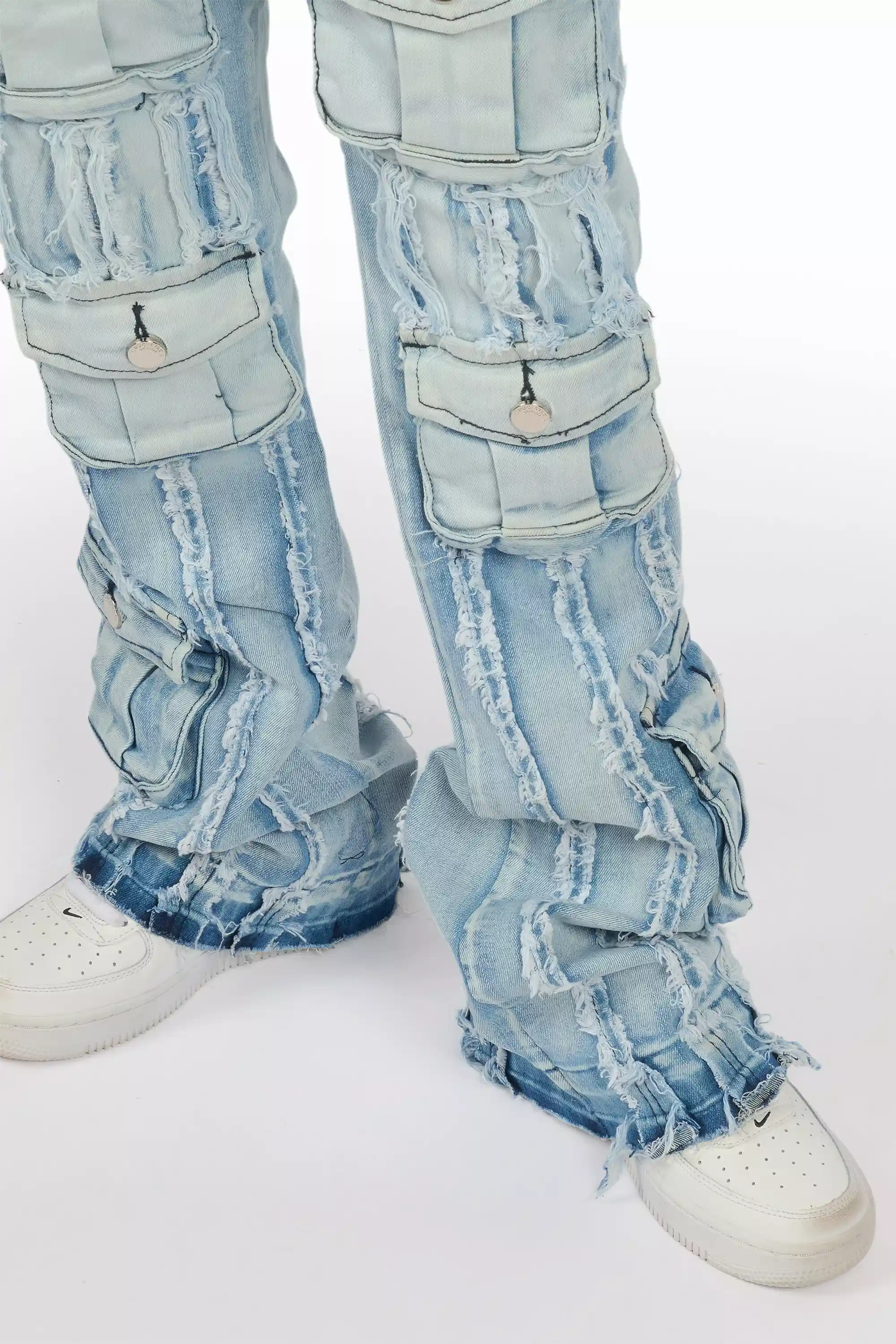 Boys Frey Light Blue Stacked Flare Jean - Image 4
