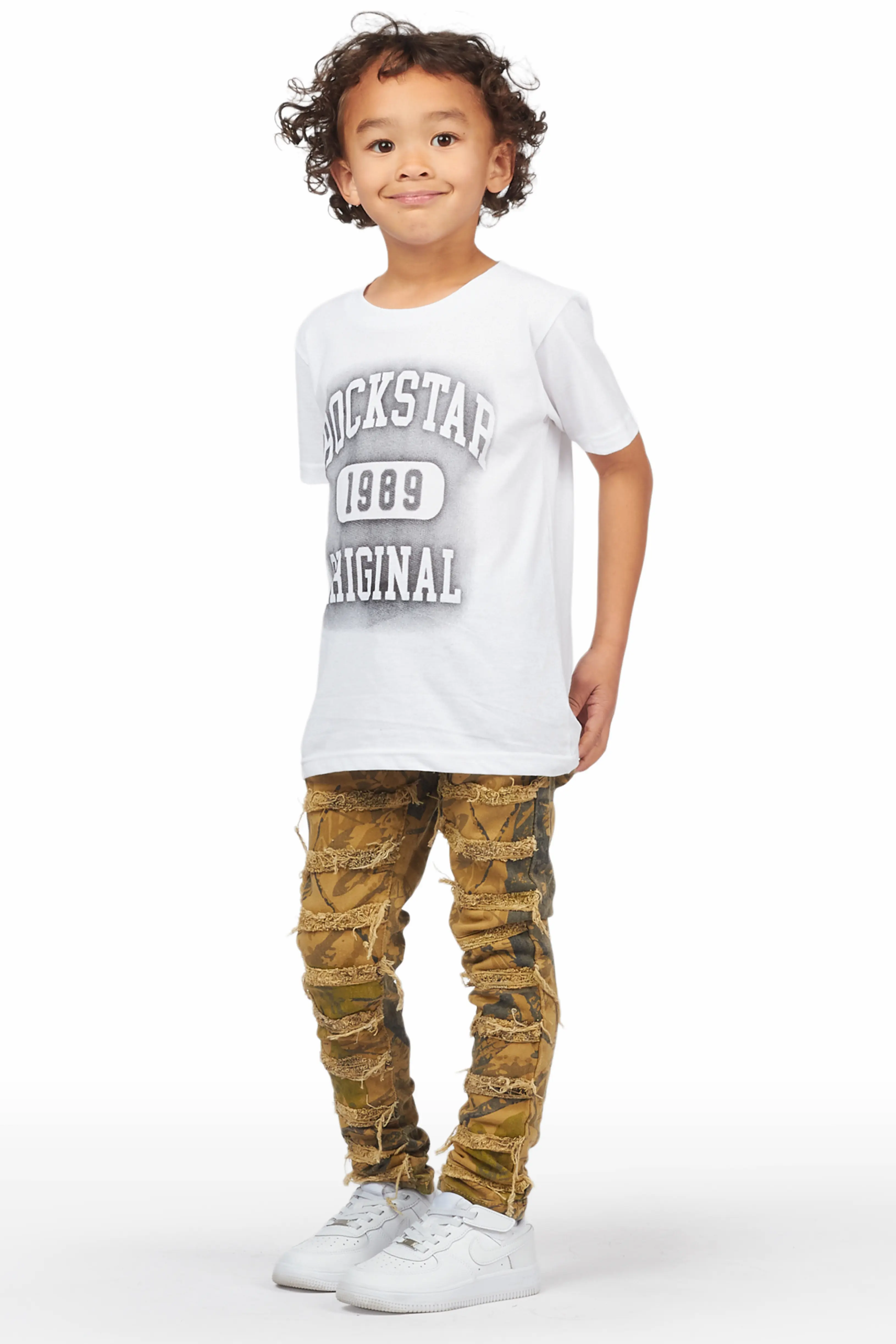 Boys Mahak Timber Camo Frayed Jeans - Image 3
