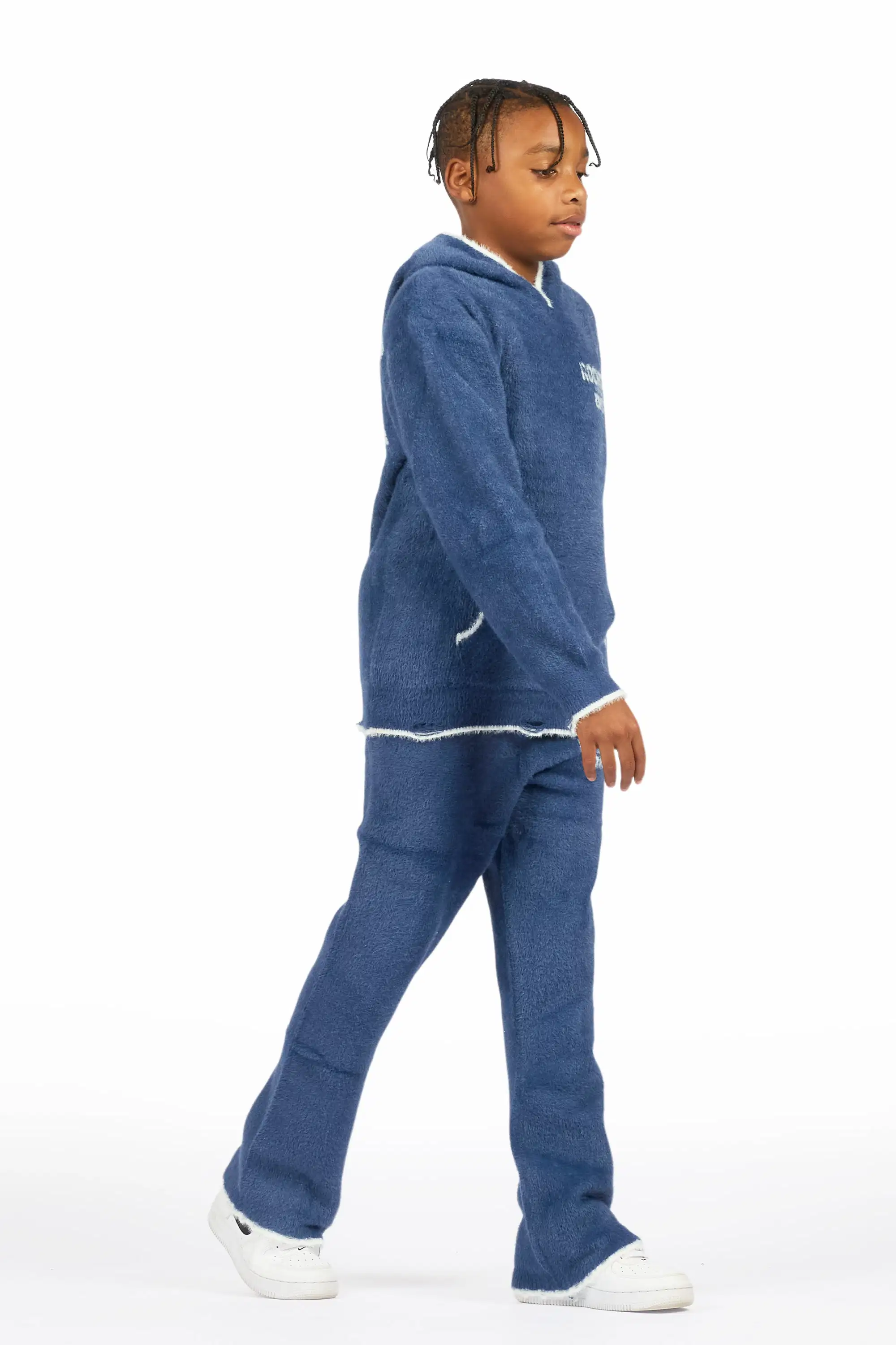 Boys Lake Mohair Navy Knit Track set - Image 4