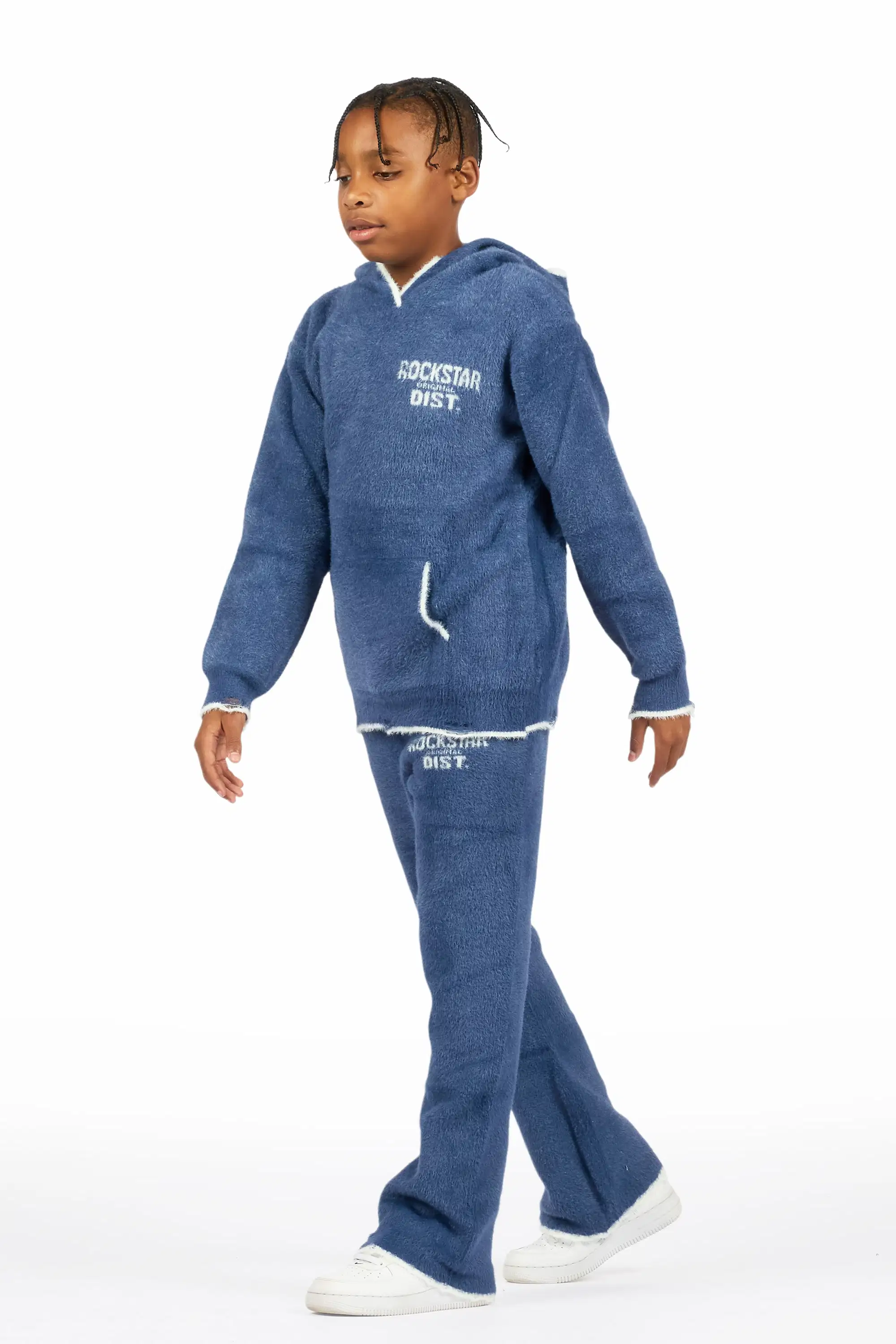 Boys Lake Mohair Navy Knit Track set - Image 5
