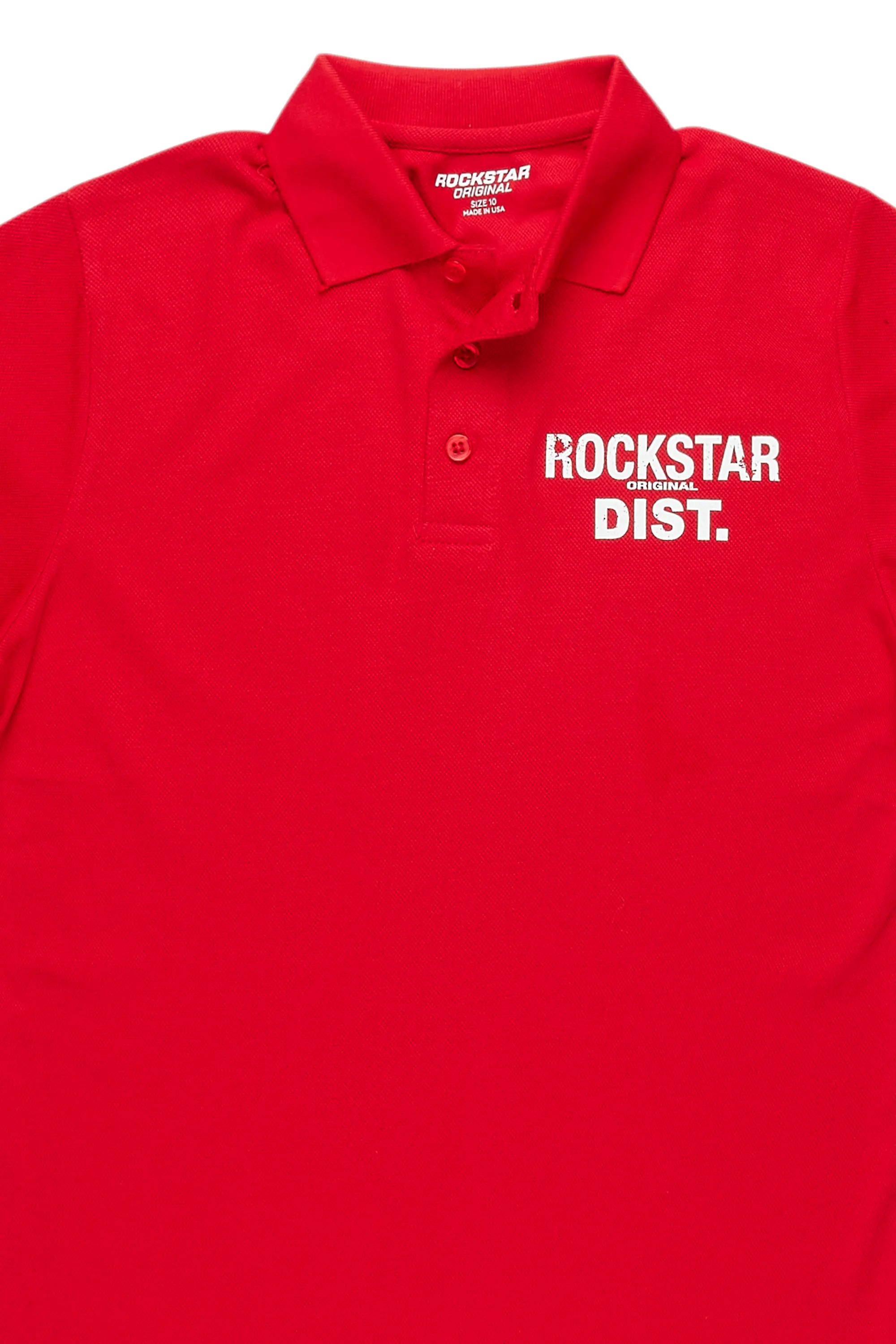 Boys Art Dist Red Polo - Image 2
