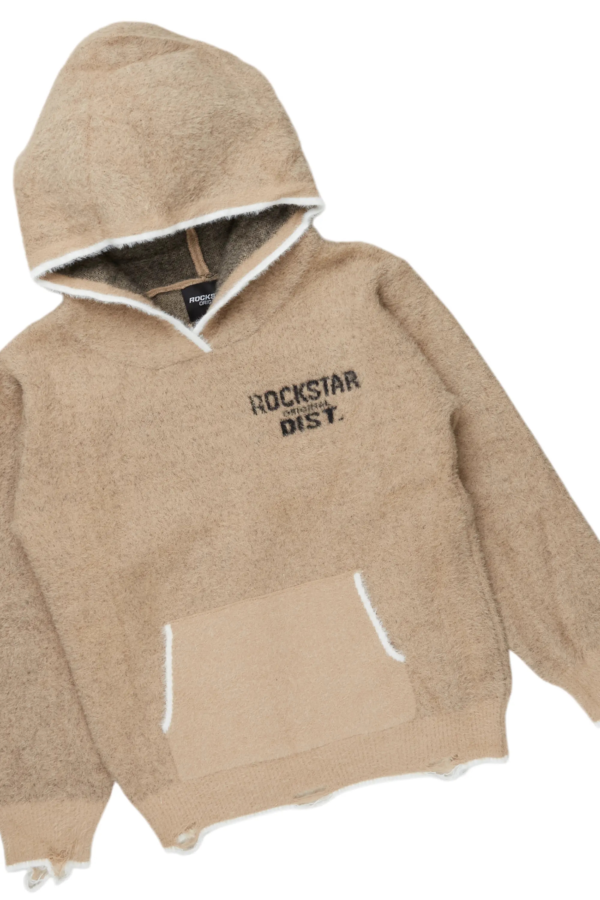Girls Lake Mohair Beige Knit Track Set - Image 2