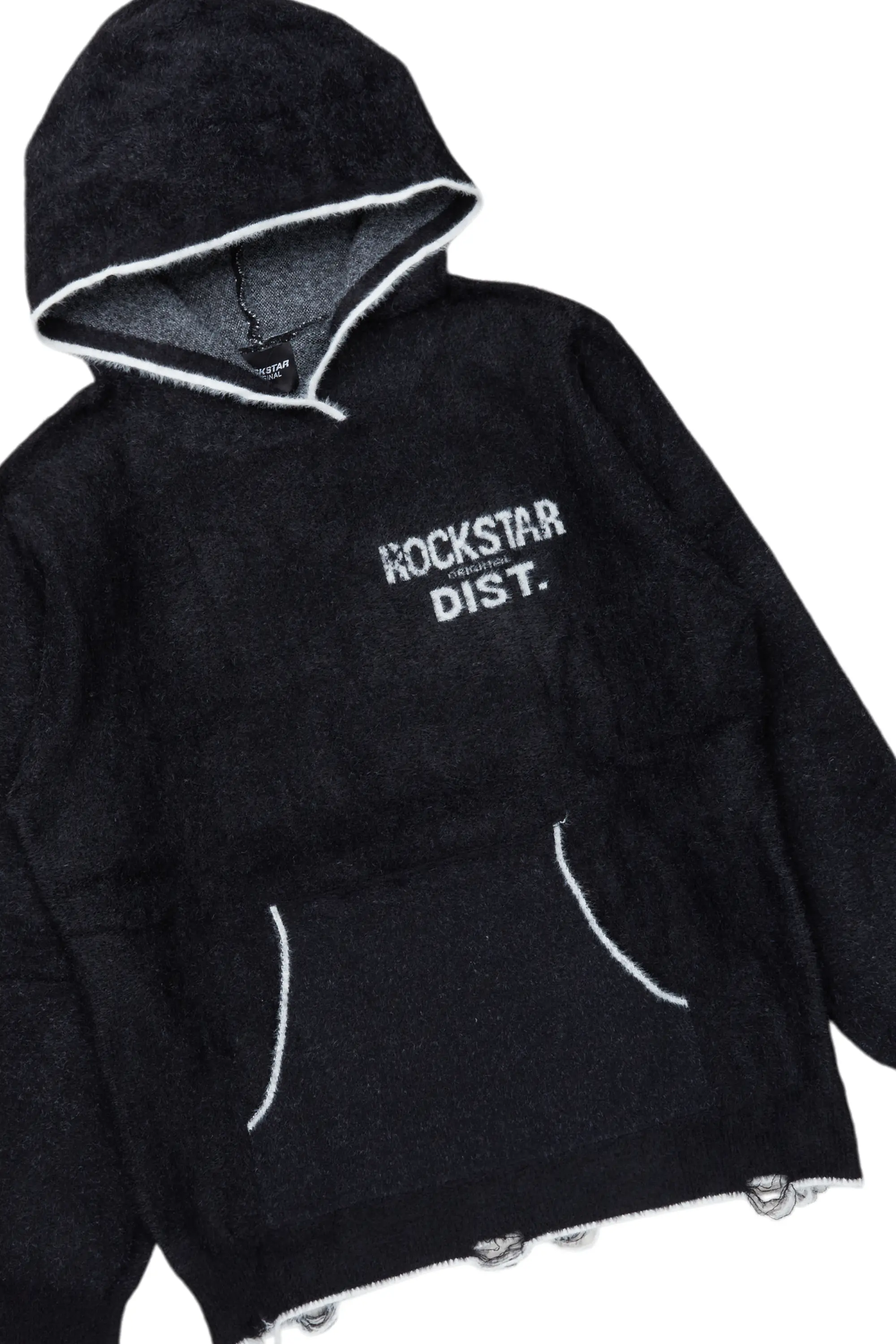 Girls Lake Mohair Black Knit Track Set - Image 2