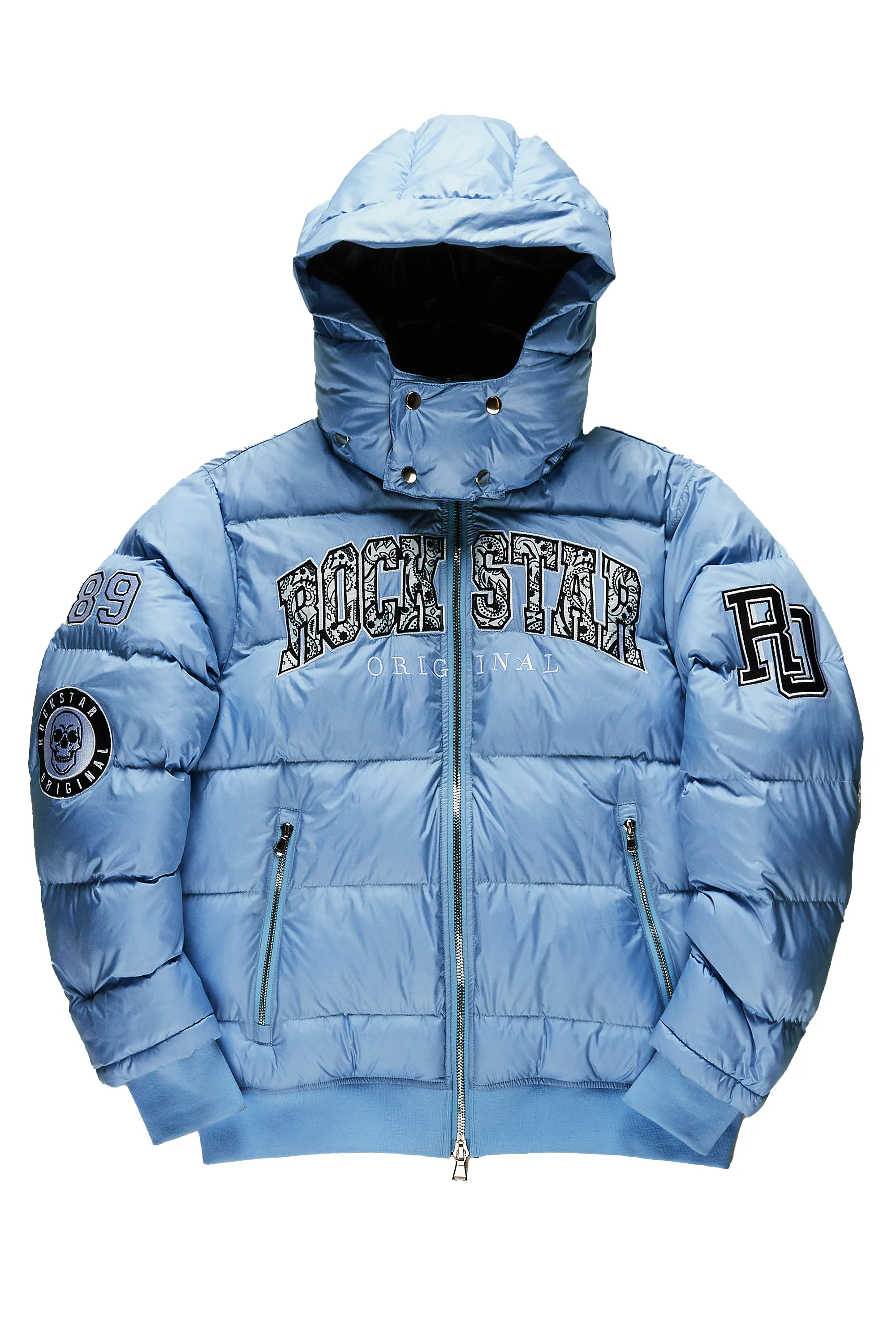 Boys Bronx Baby Blue Heavy Puffer Jacket - Image 3