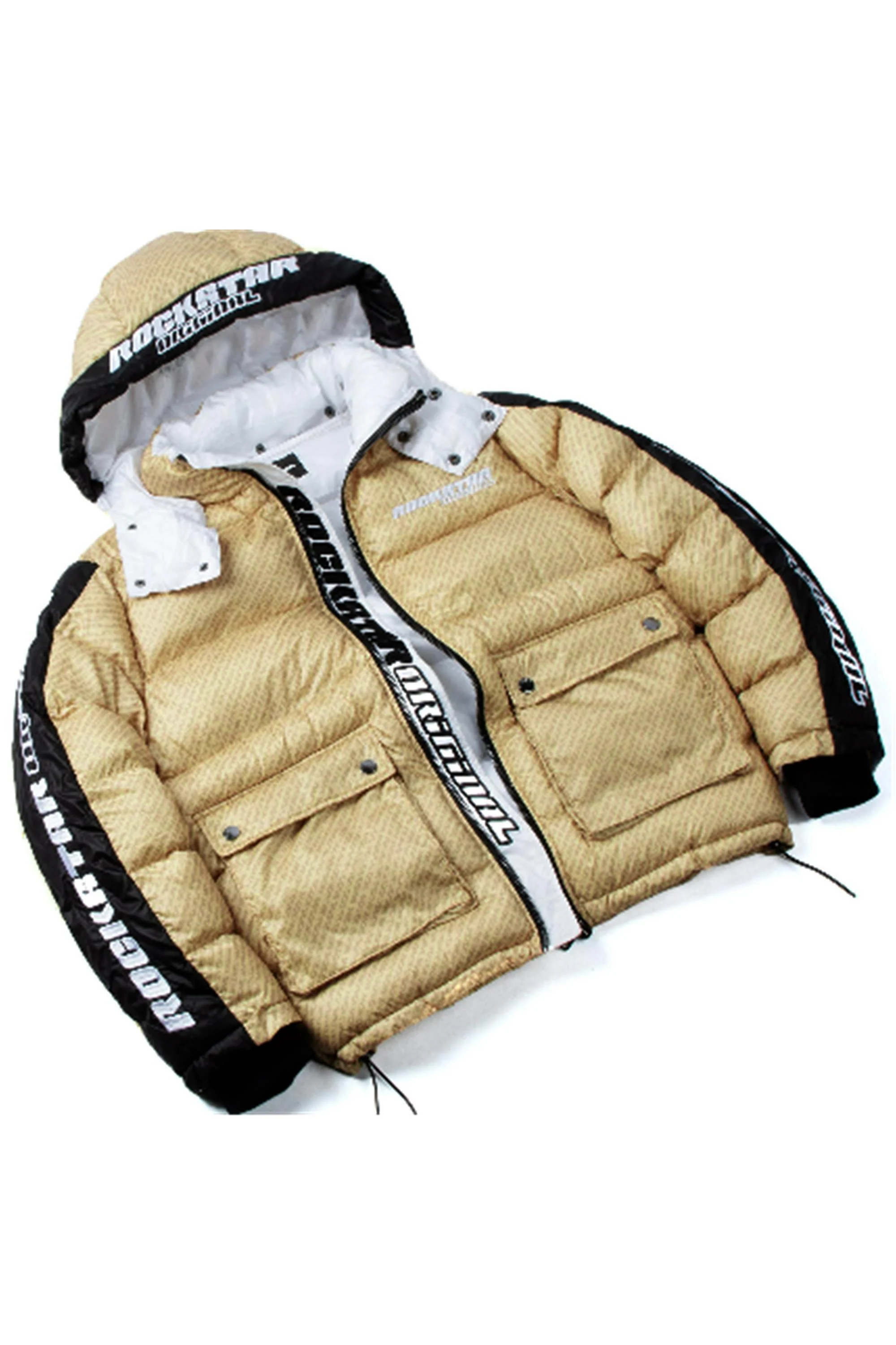 Boys Bryson Beige Heavy Puffer Jacket - Image 6