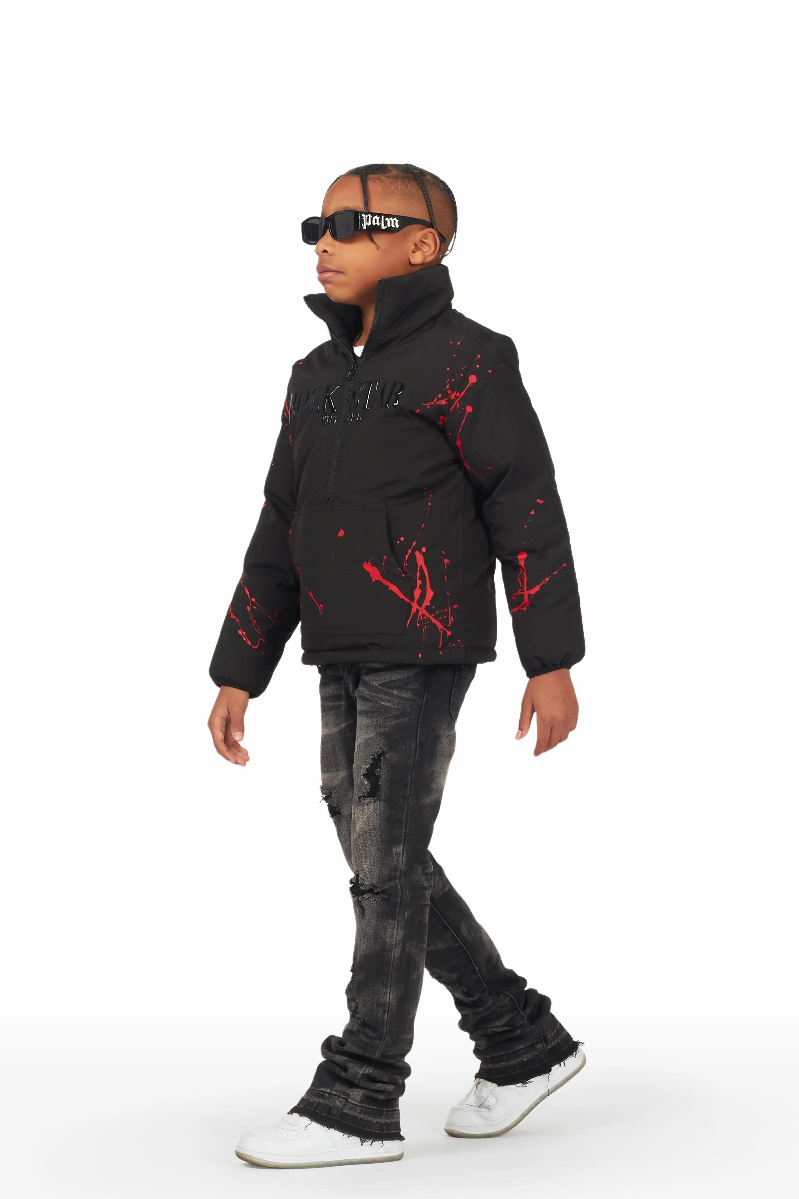 Boys Murry Black Puffer Jacket - Image 4