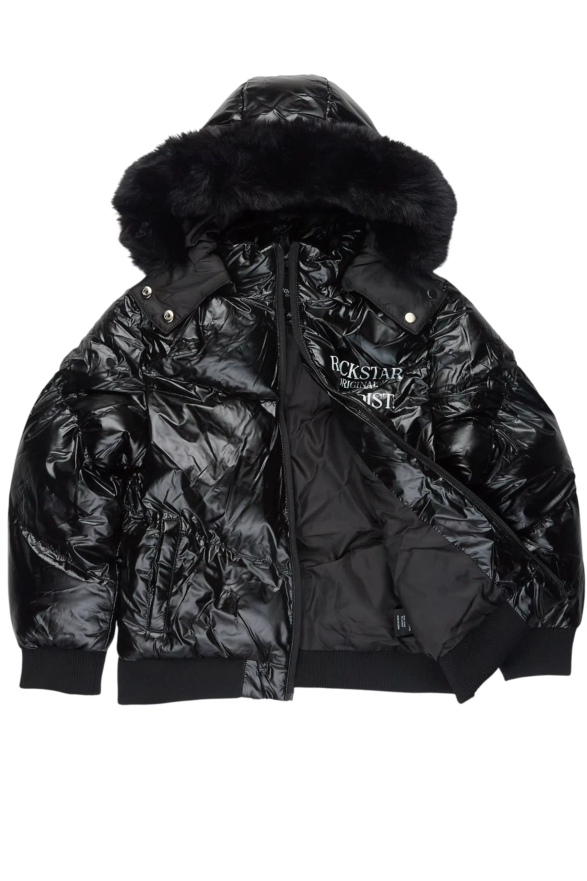 Boys Destina Black Puffer Jacket - Image 2