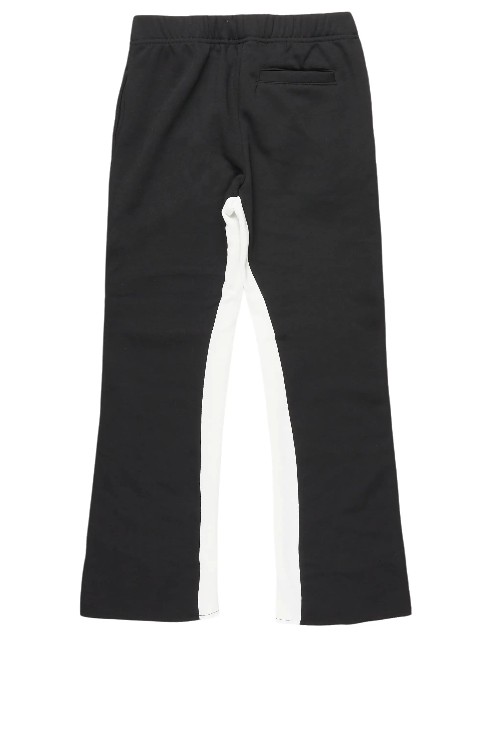 Boys Uko Black/White Stacked Baggy Flare Pant - Image 9