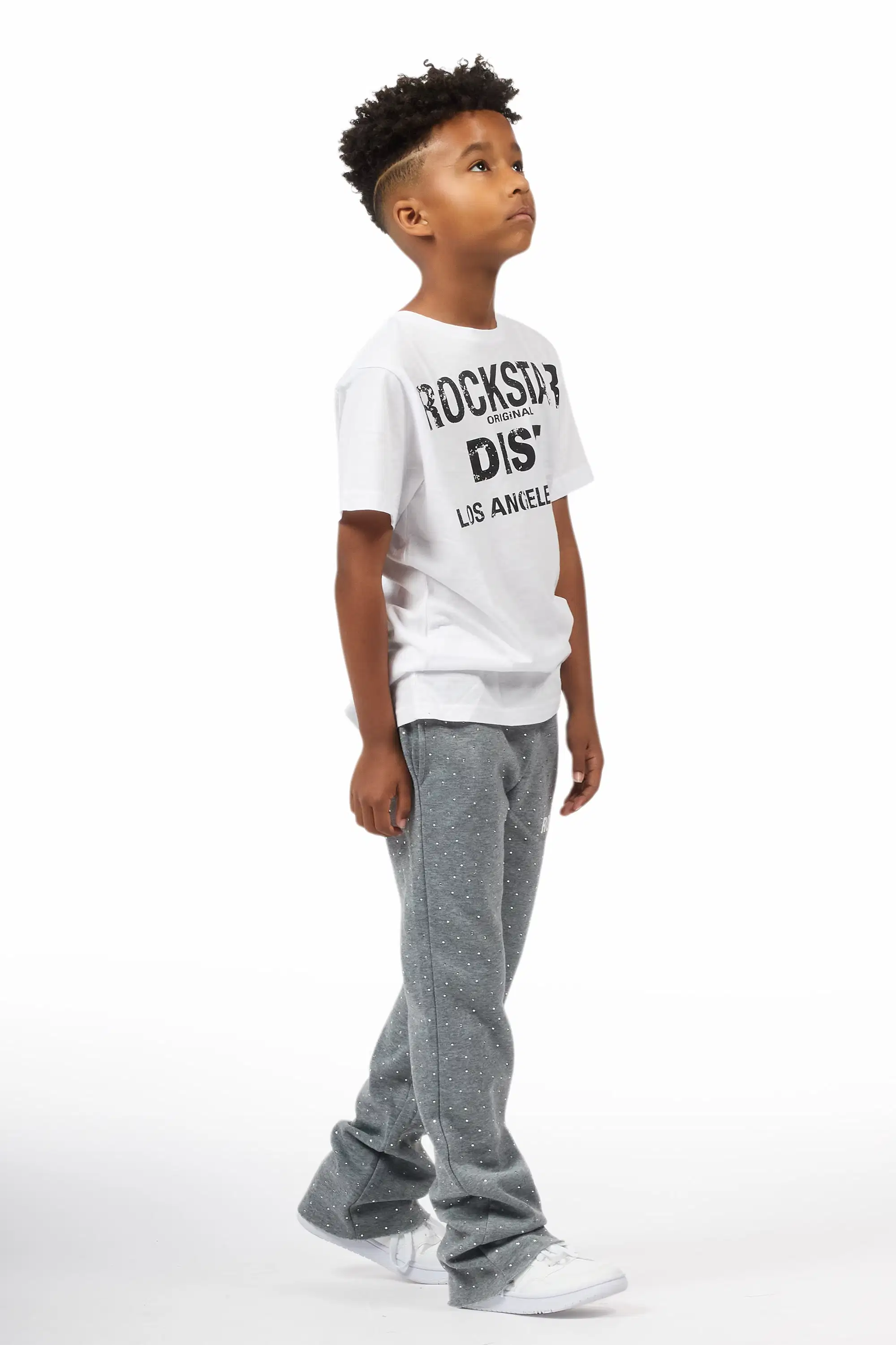 Boys Alpine Grey Rhinestone Track pant - Image 4