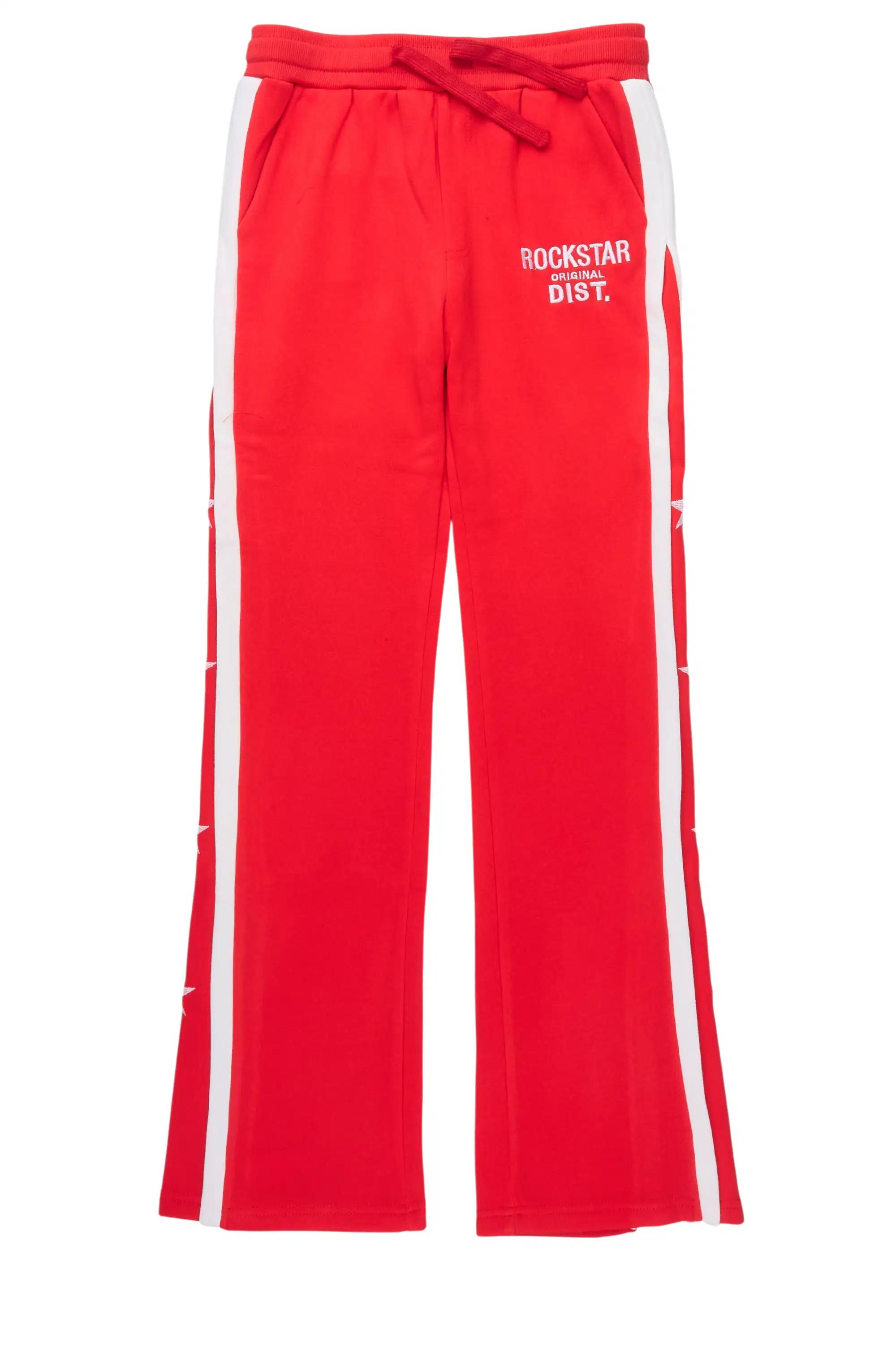 Boys Arkady Red Stacked Flare Track Pant - Image 2