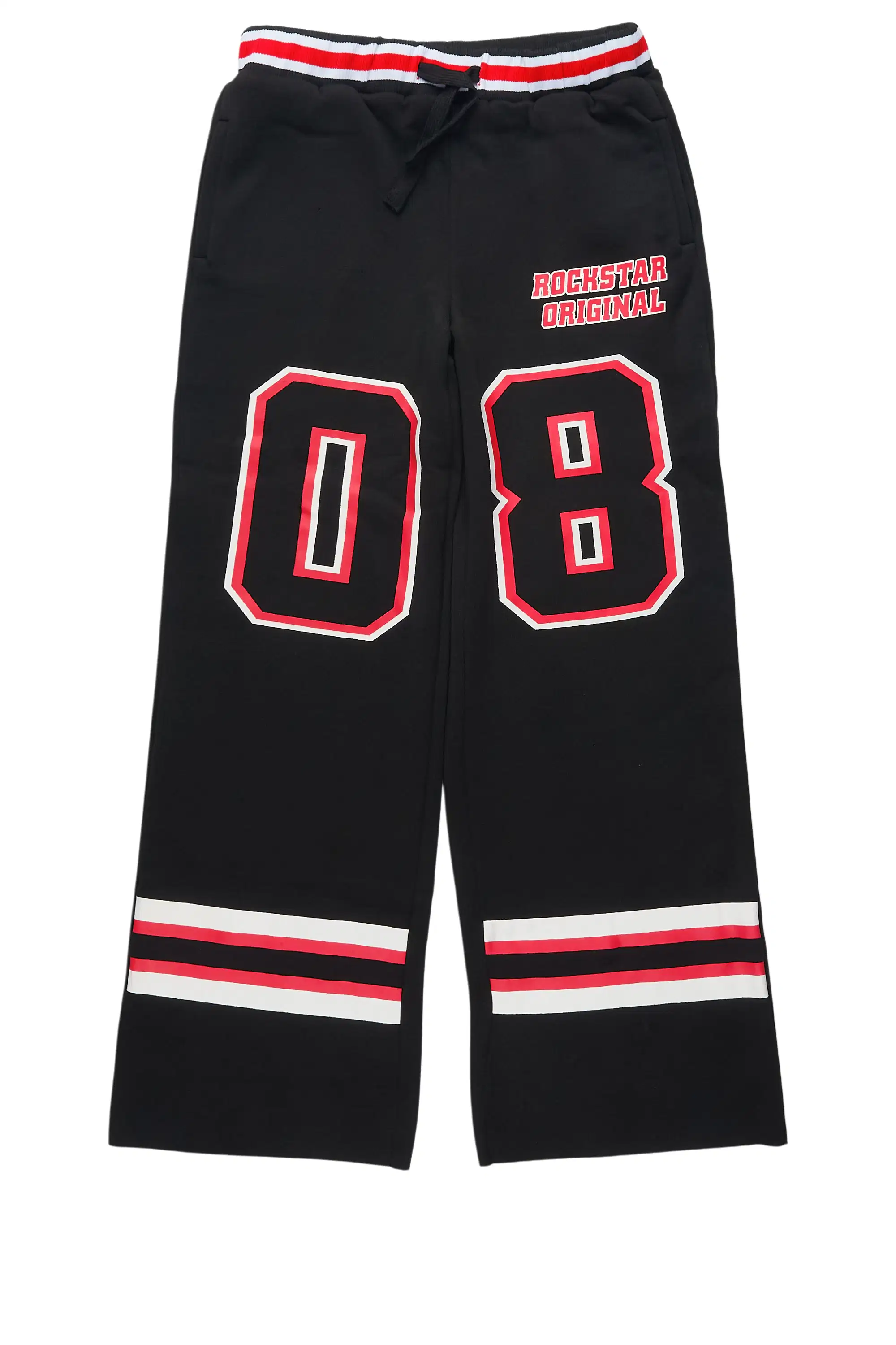 Boys Lenayh Black/Red Baggy Track Pant - Image 2