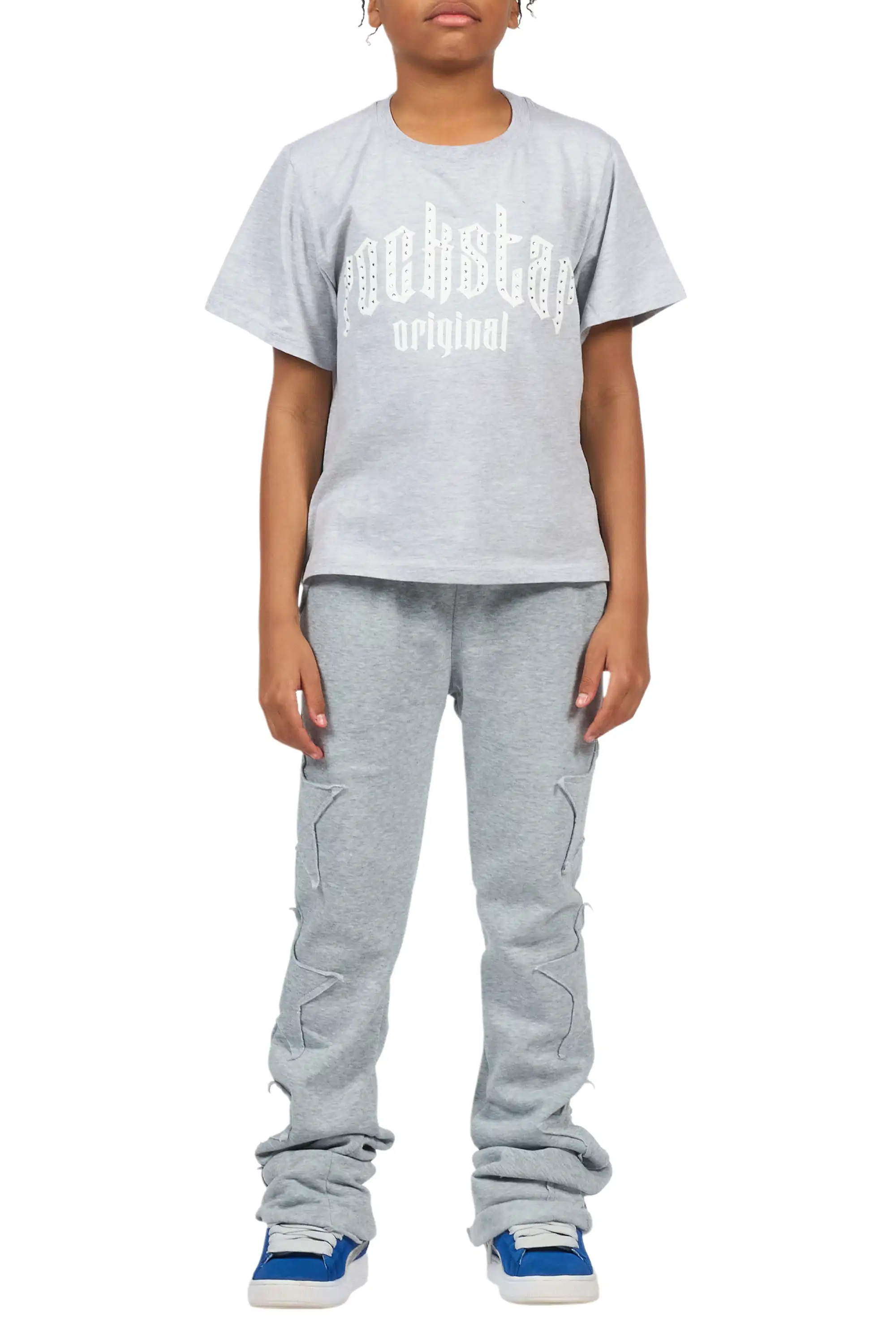 Boys Sinayah Grey Baggy Track Pant - Image 10