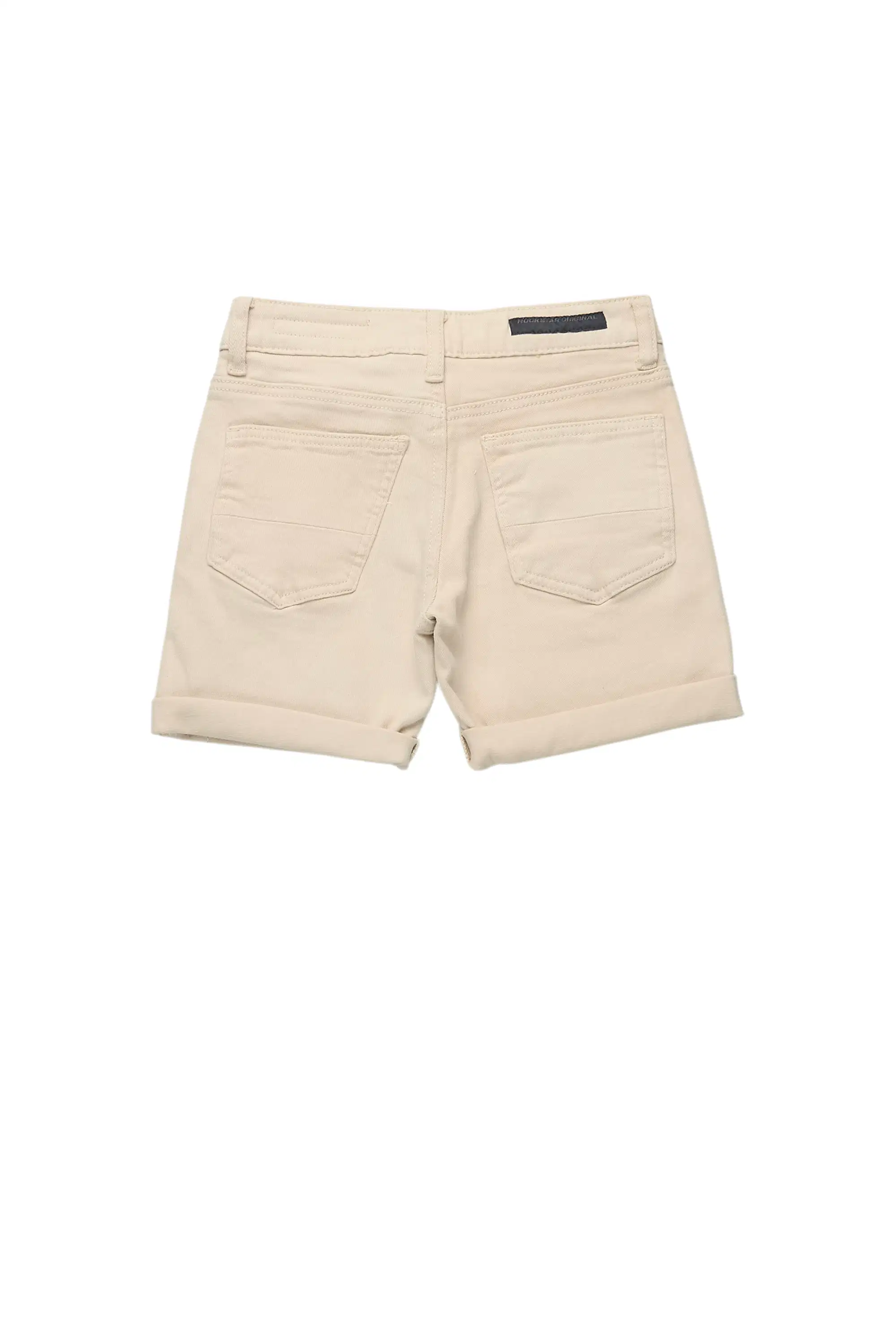 Boys Espen Beige Patchwork Denim Short - Image 3