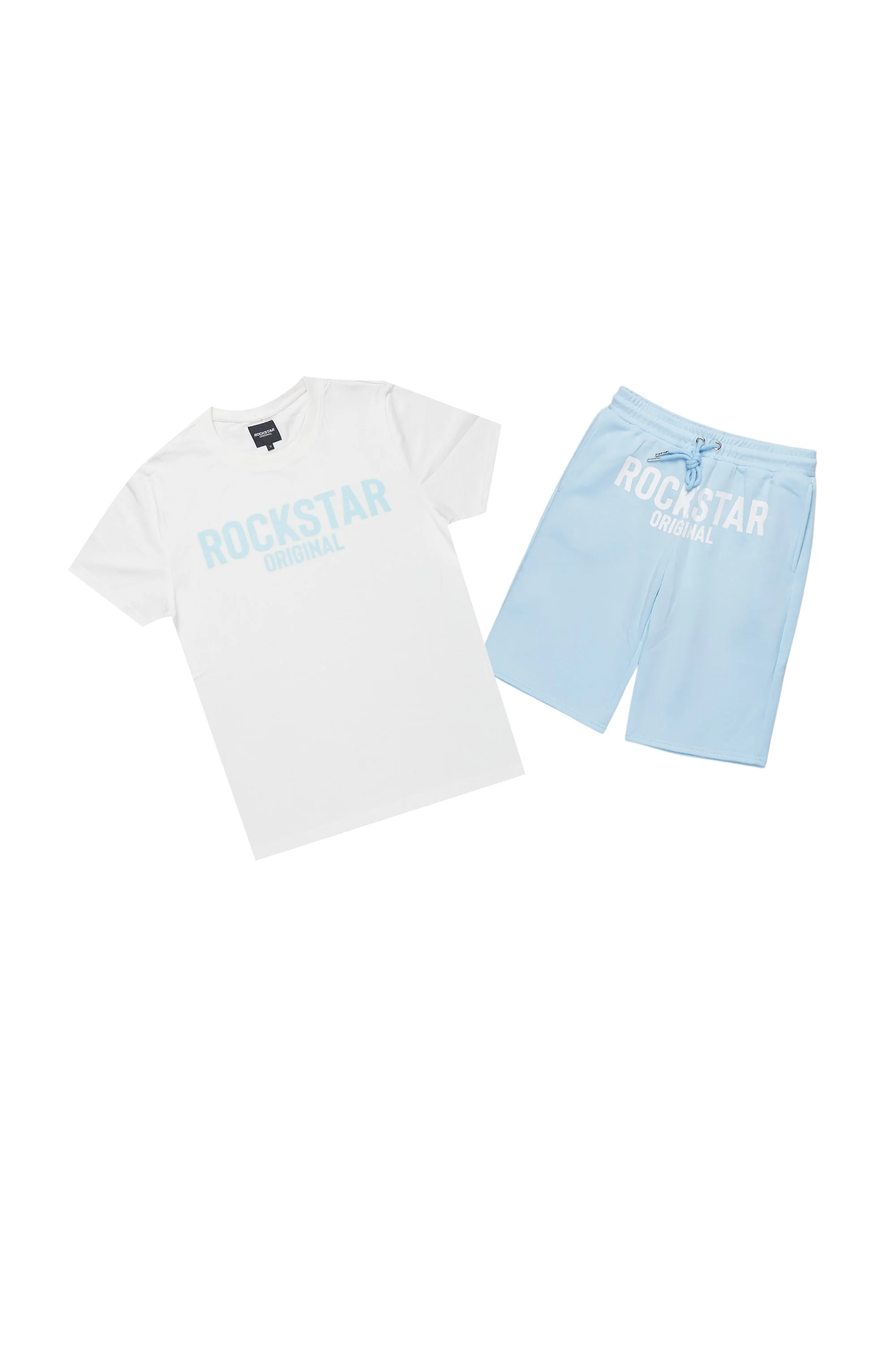 Boys Sana White/Blue Short Set