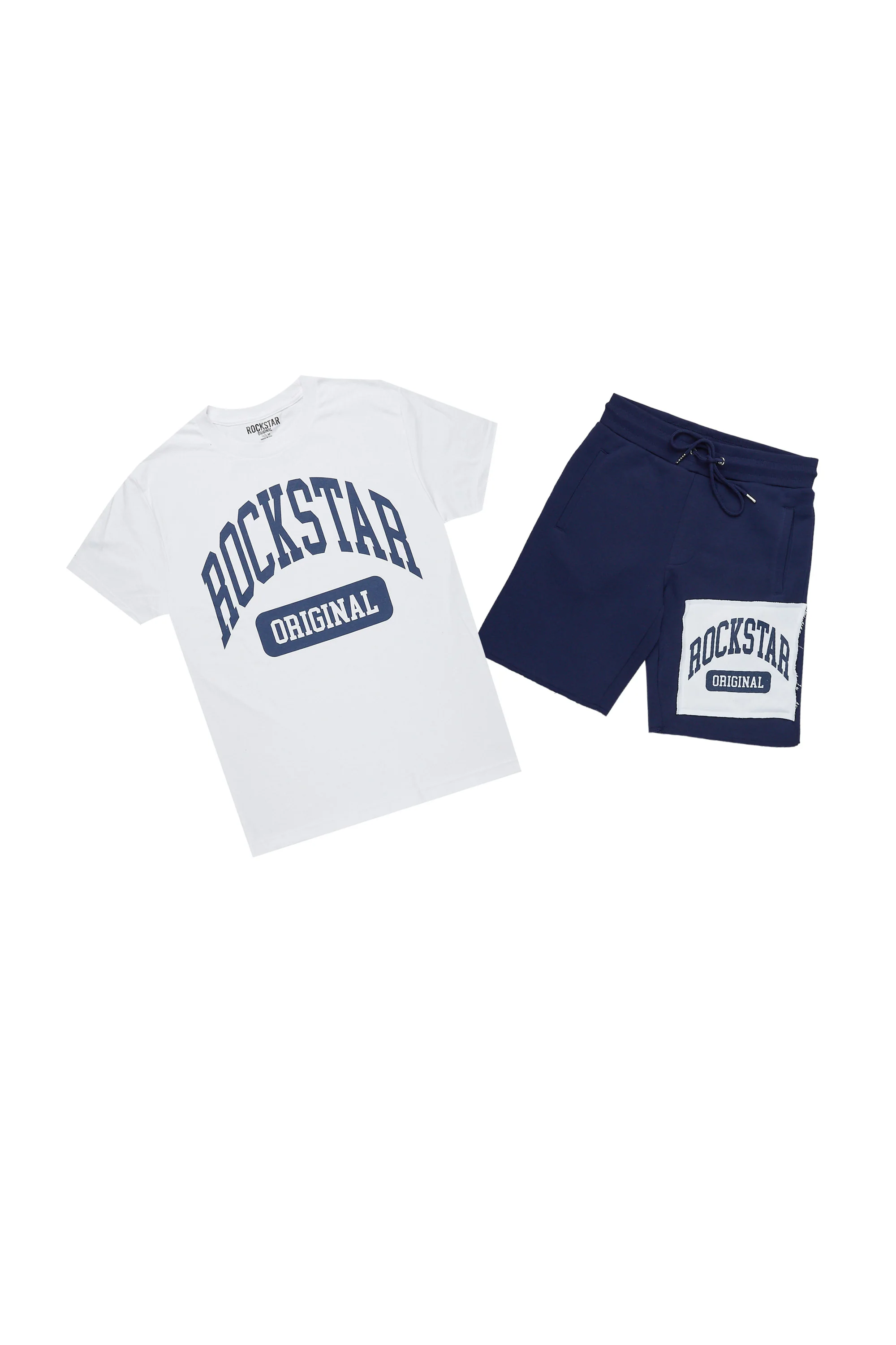 Boys Jain White& Navy T-Shirt/Short Set